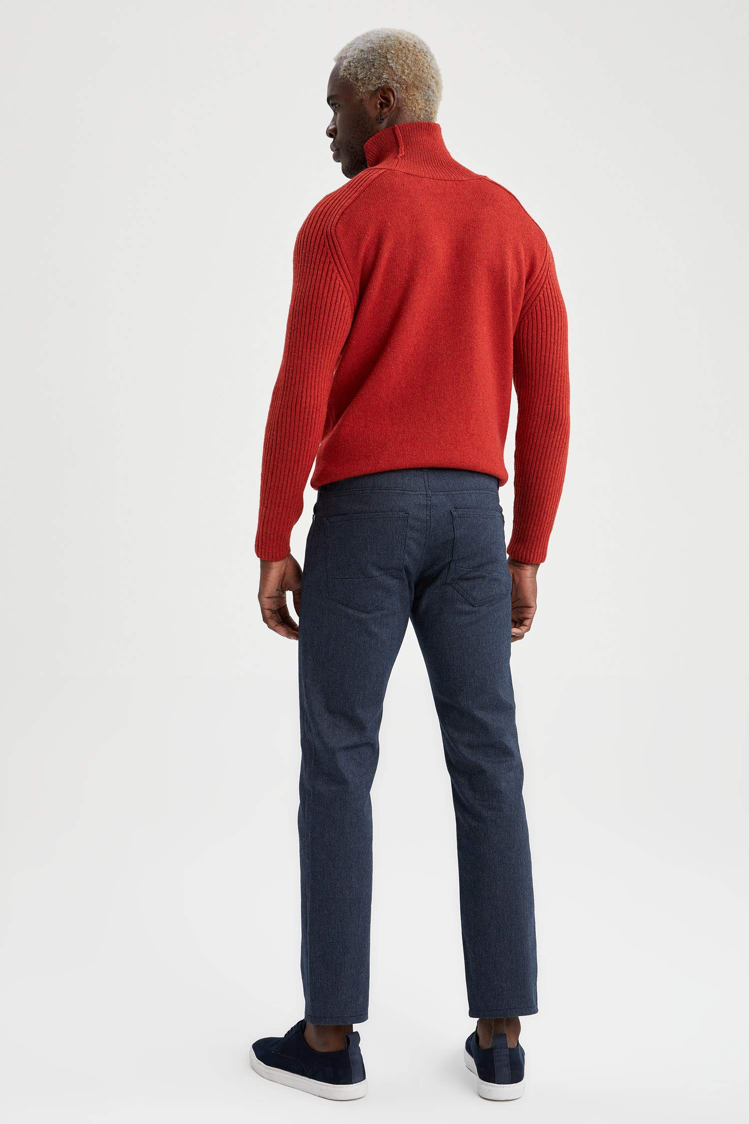 Regular Fit Esnek Yün Görünümlü Pantolon