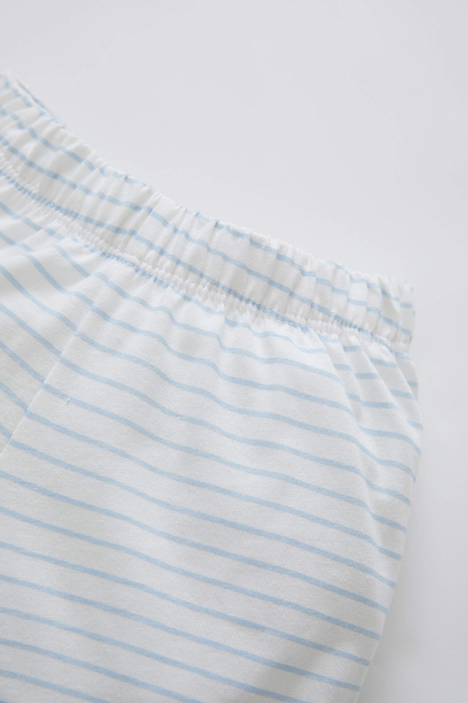 Unisex Kedi Baskılı Çizgili Pamuklu Pijama Takımı