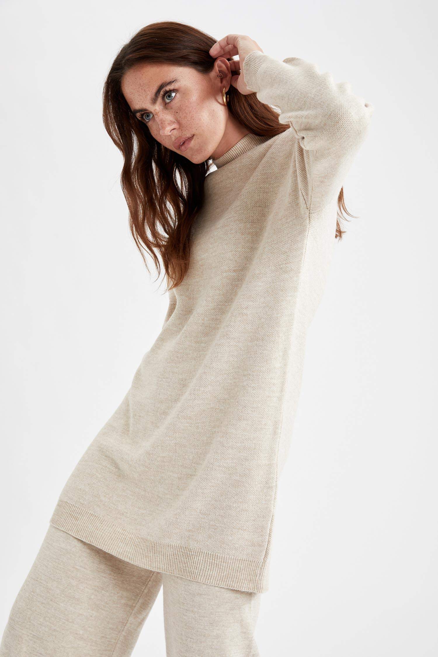 Regular Fit Balıkçı Yaka Basic Triko Tunik