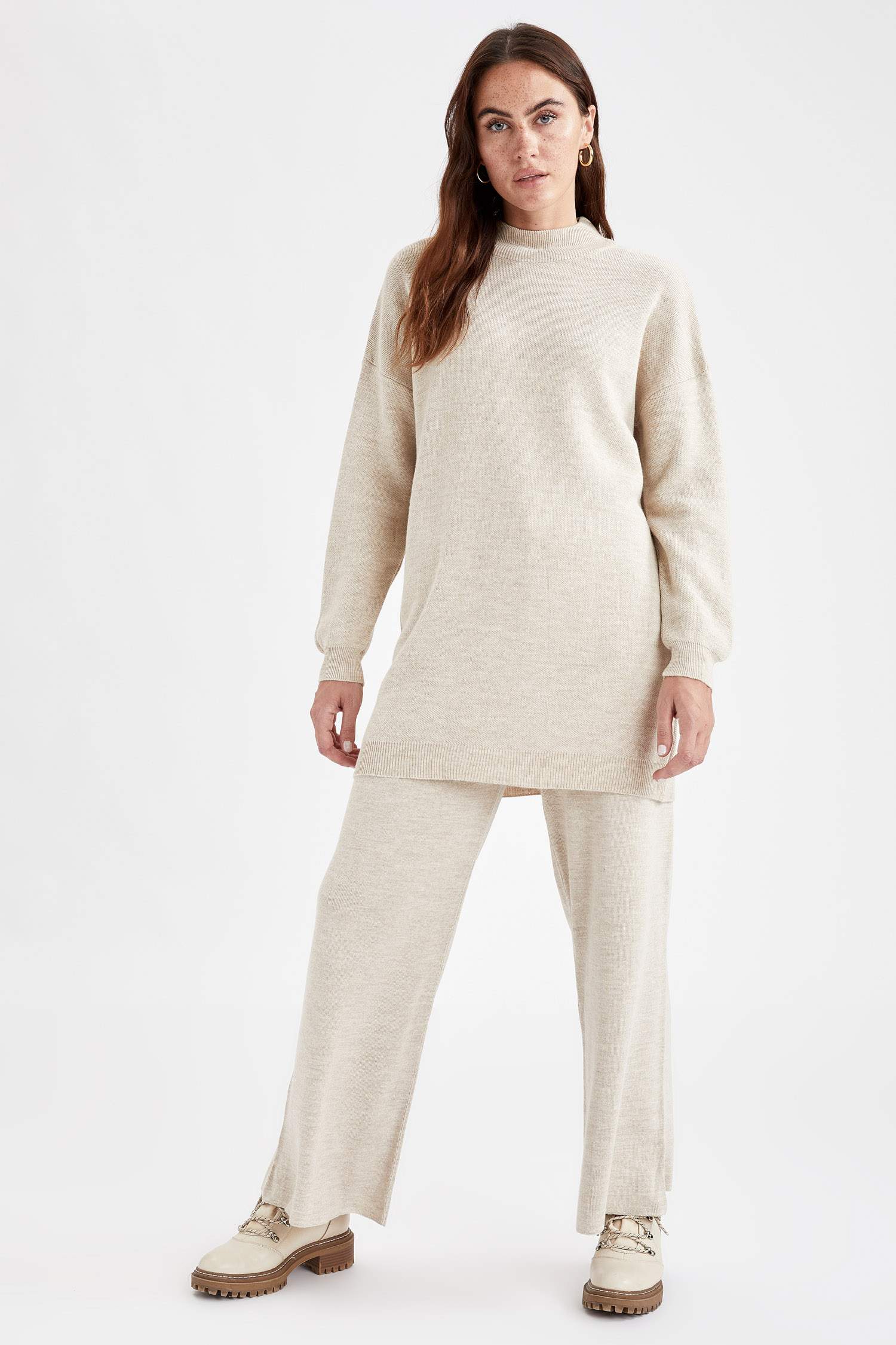 Regular Fit Balıkçı Yaka Basic Triko Tunik