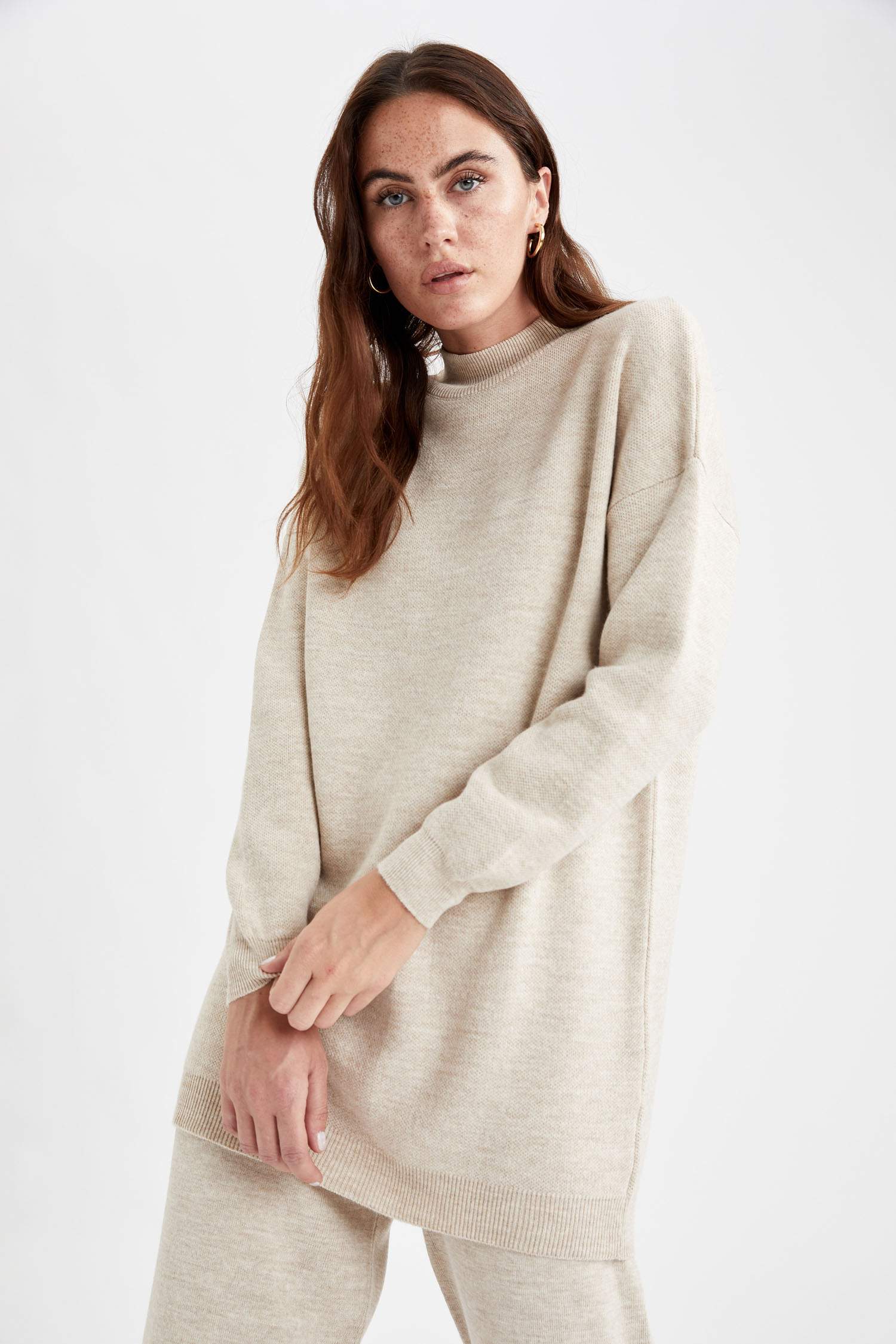 Regular Fit Balıkçı Yaka Basic Triko Tunik