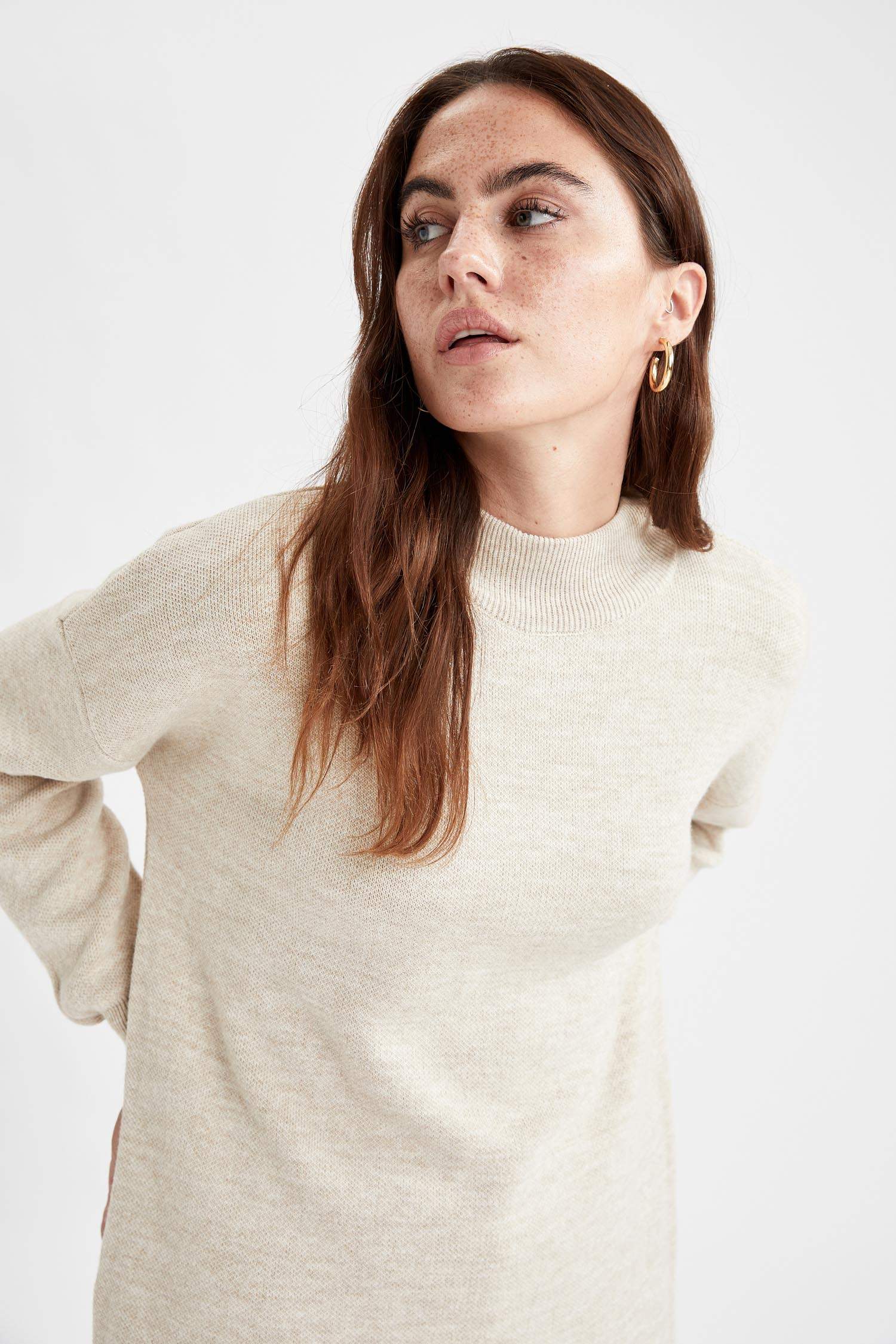 Regular Fit Balıkçı Yaka Basic Triko Tunik