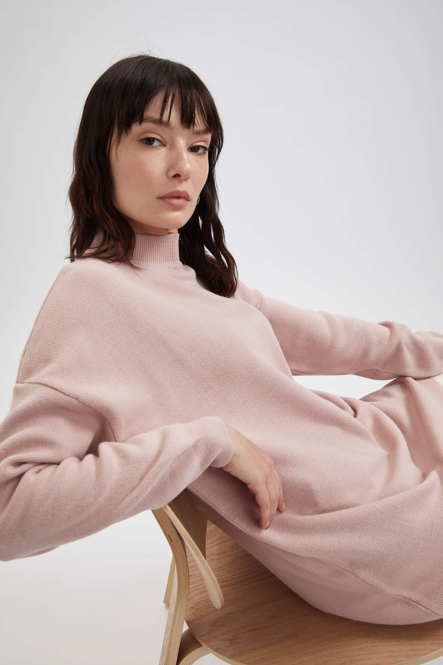 Regular Fit Balıkçı Yaka Basic Triko Tunik
