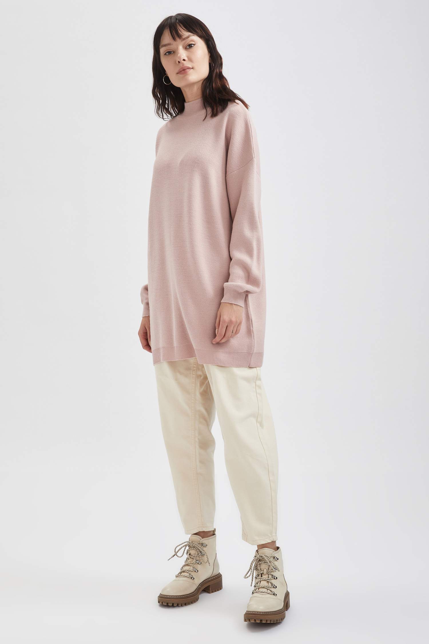 Regular Fit Balıkçı Yaka Basic Triko Tunik