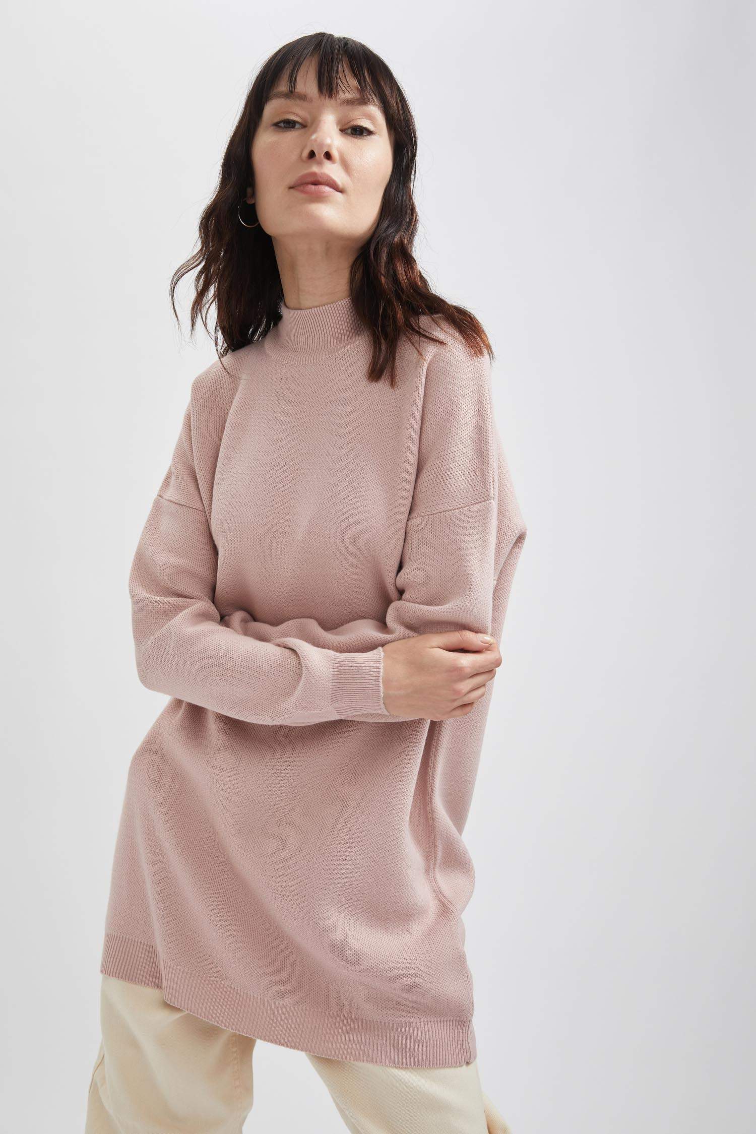 Regular Fit Balıkçı Yaka Basic Triko Tunik