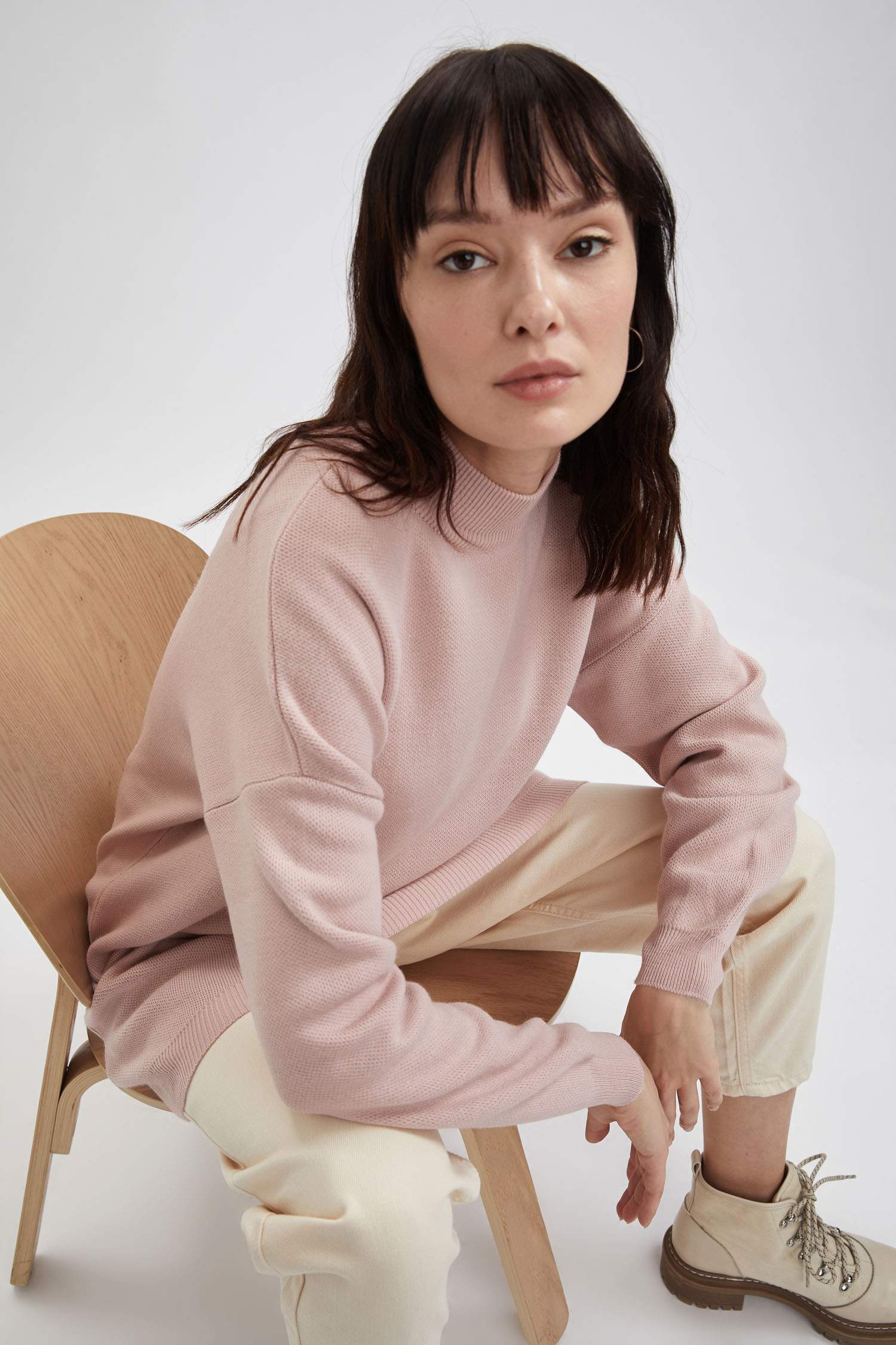Regular Fit Balıkçı Yaka Basic Triko Tunik