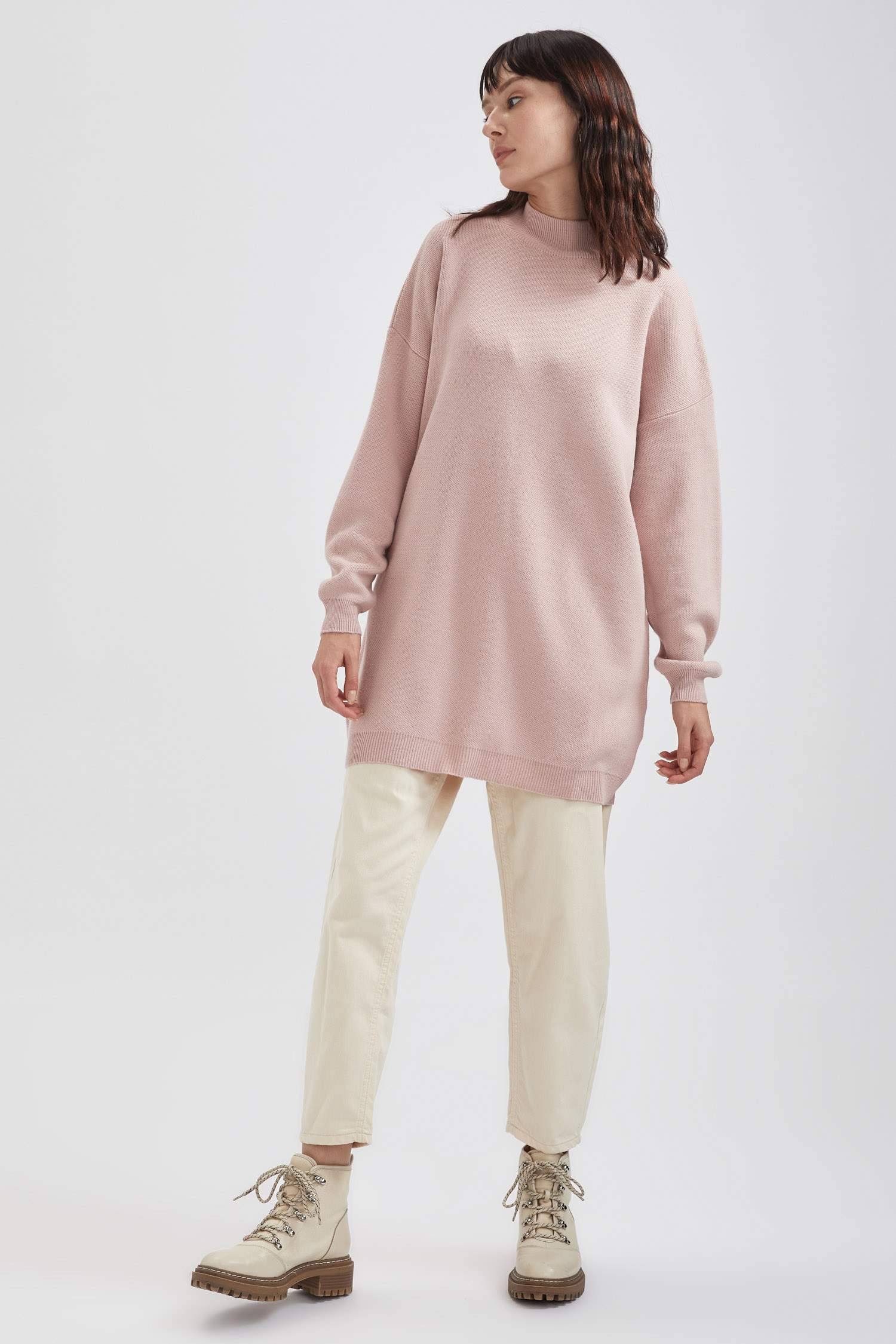 Regular Fit Balıkçı Yaka Basic Triko Tunik