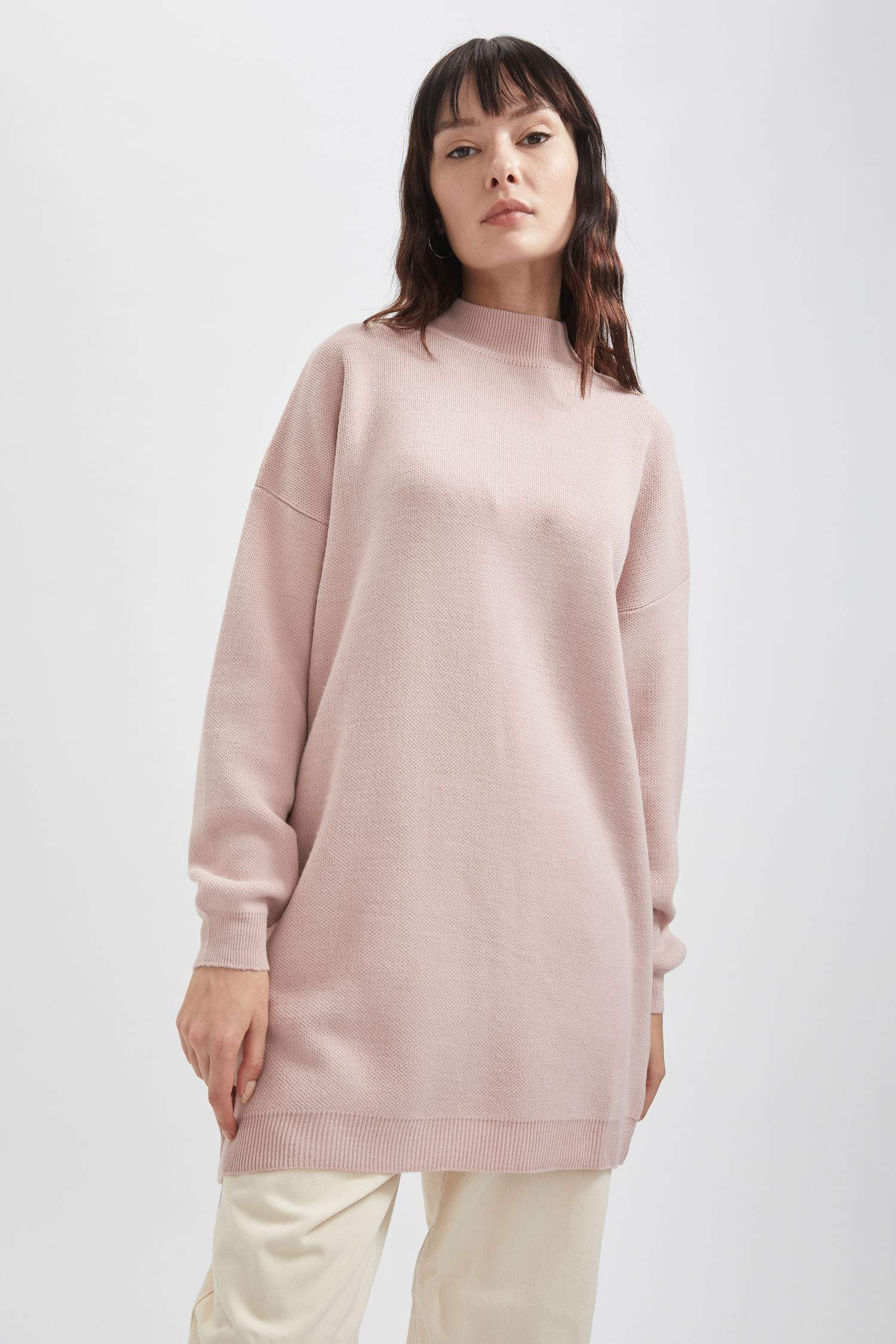 Regular Fit Balıkçı Yaka Basic Triko Tunik
