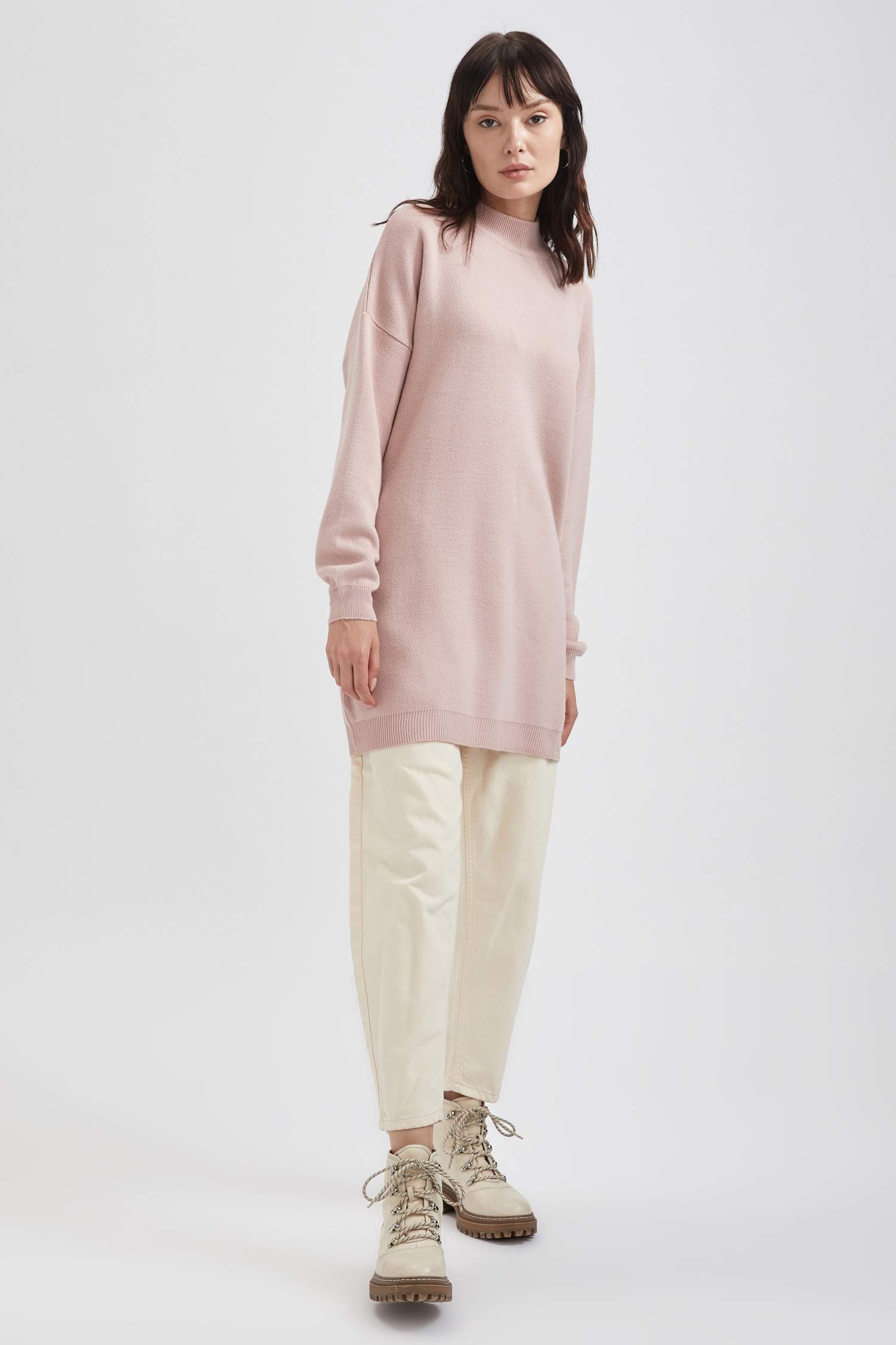 Regular Fit Balıkçı Yaka Basic Triko Tunik