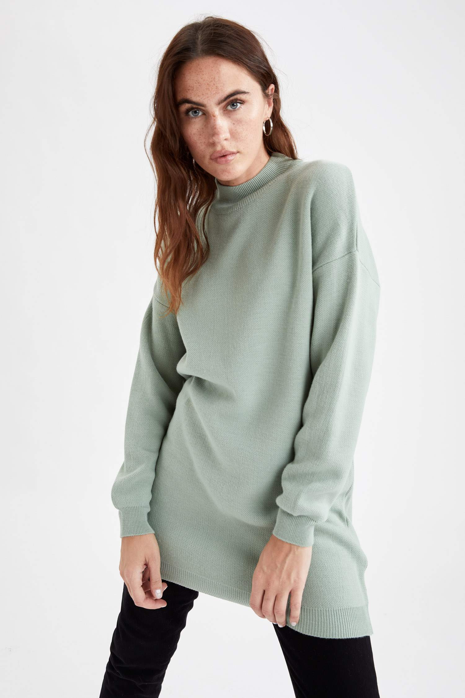 Regular Fit Balıkçı Yaka Basic Triko Tunik