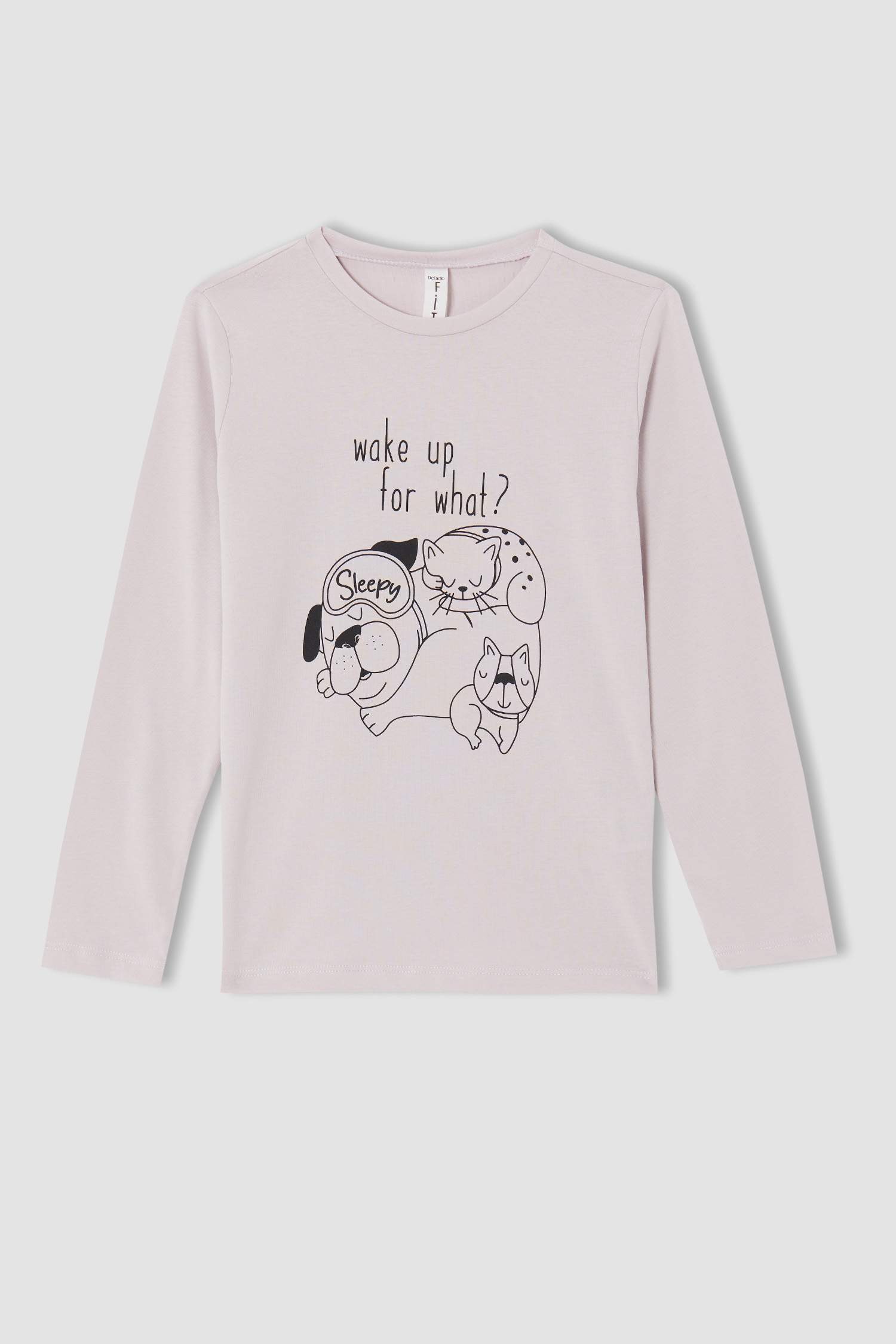 Kız Çocuk Baskılı Uzun Kollu Pijama Takımı