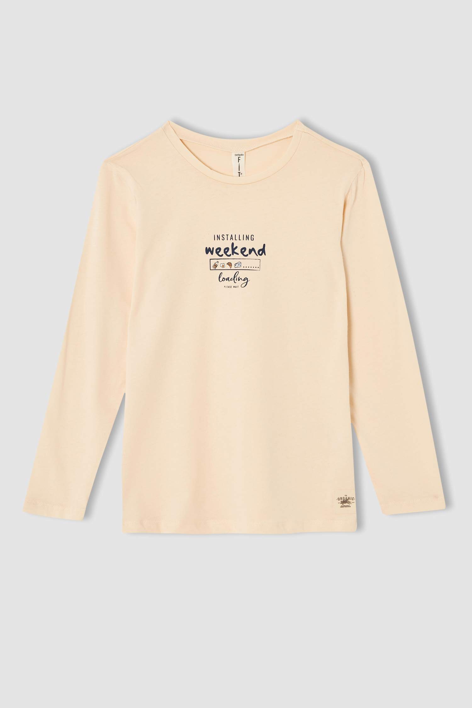 Kız Çocuk Slogan Baskılı Uzun Kollu Pijama Takımı