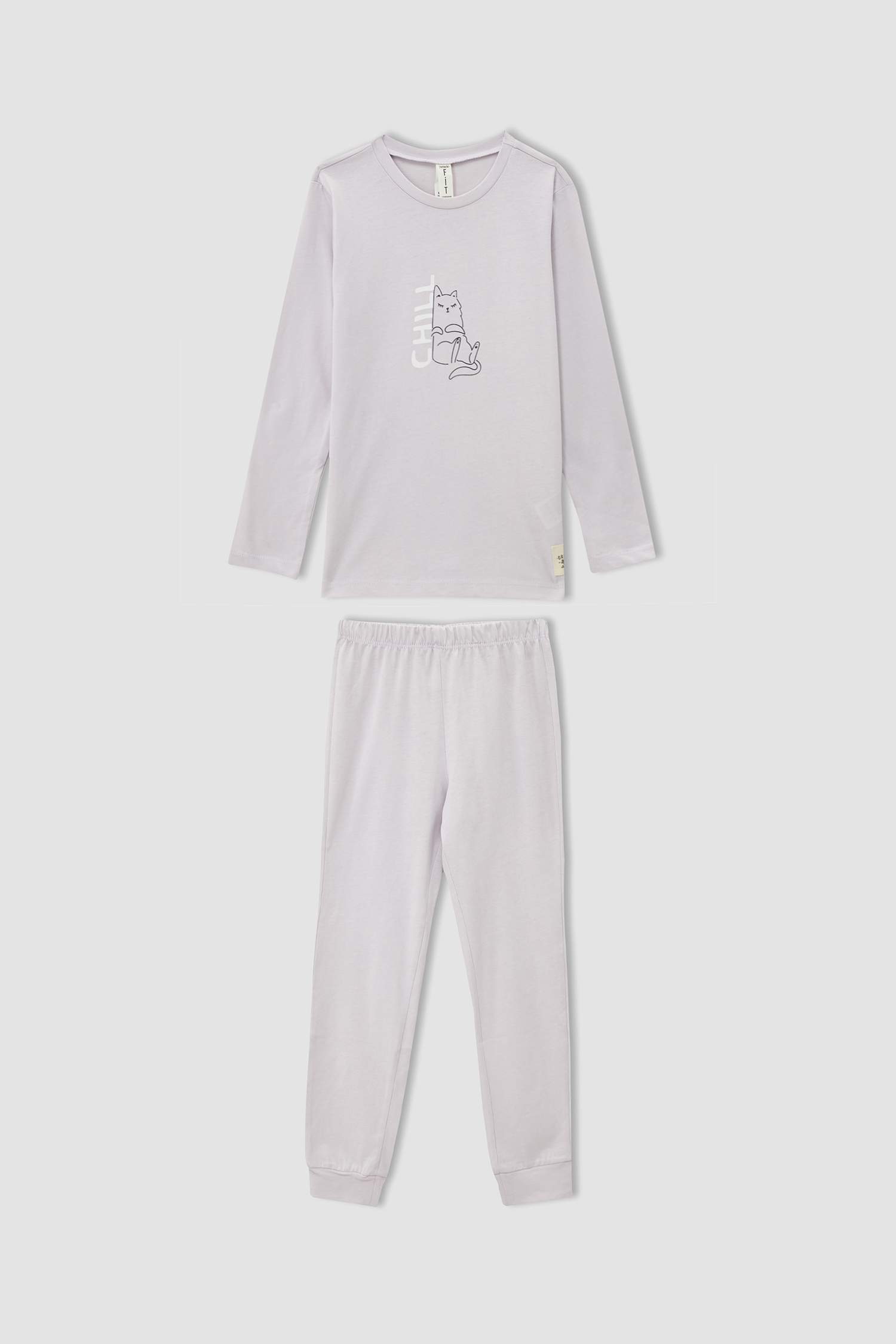 Kız Çocuk Baskılı Uzun Kollu Pijama Takımı
