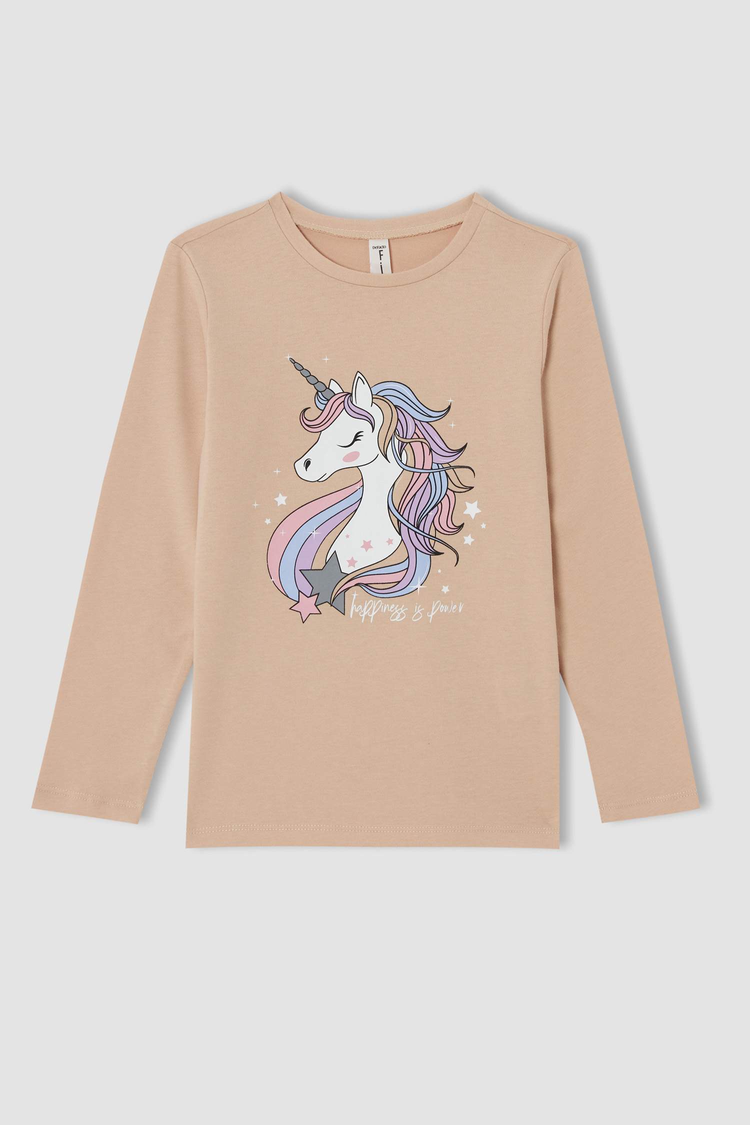 Kız Çocuk Unicorn Baskılı Uzun Kollu Pijama Takımı