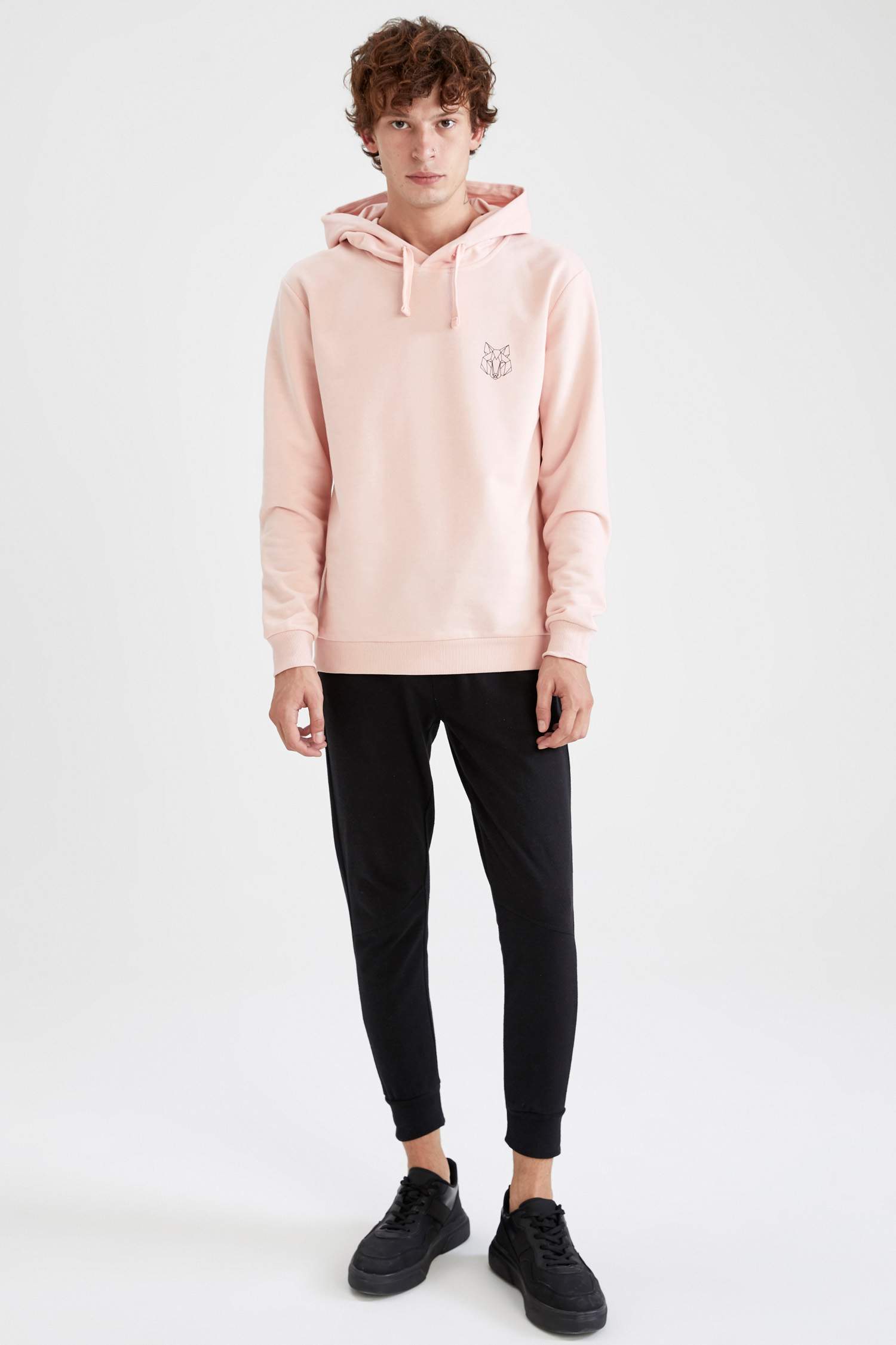 Regular Fit Kapüşonlu Sırt Baskılı Pamuklu Sweatshirt