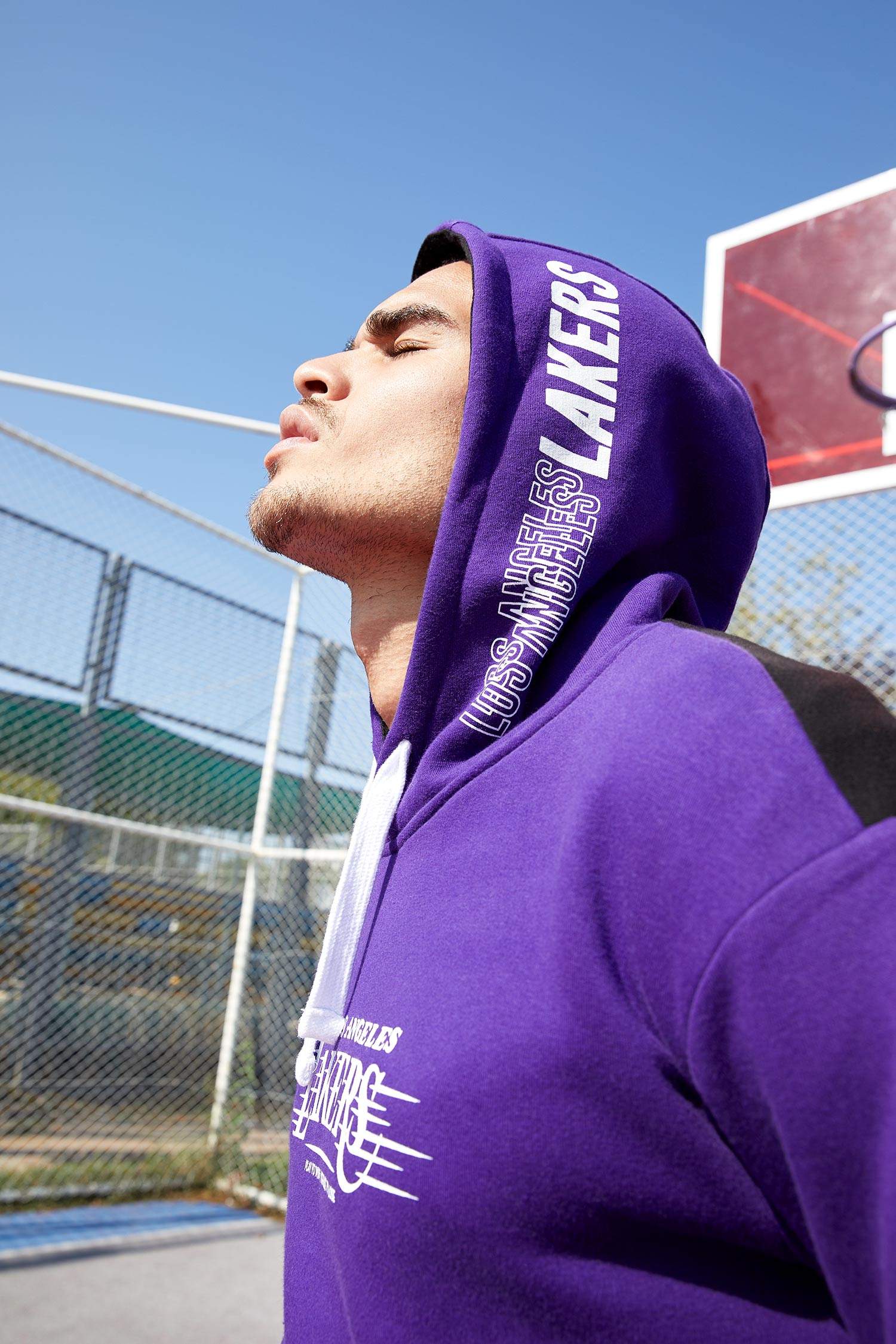 NBA Los Angeles Lakers Lisanslı Oversize Fit Kapüşonlu Pamuklu Sweatshirt