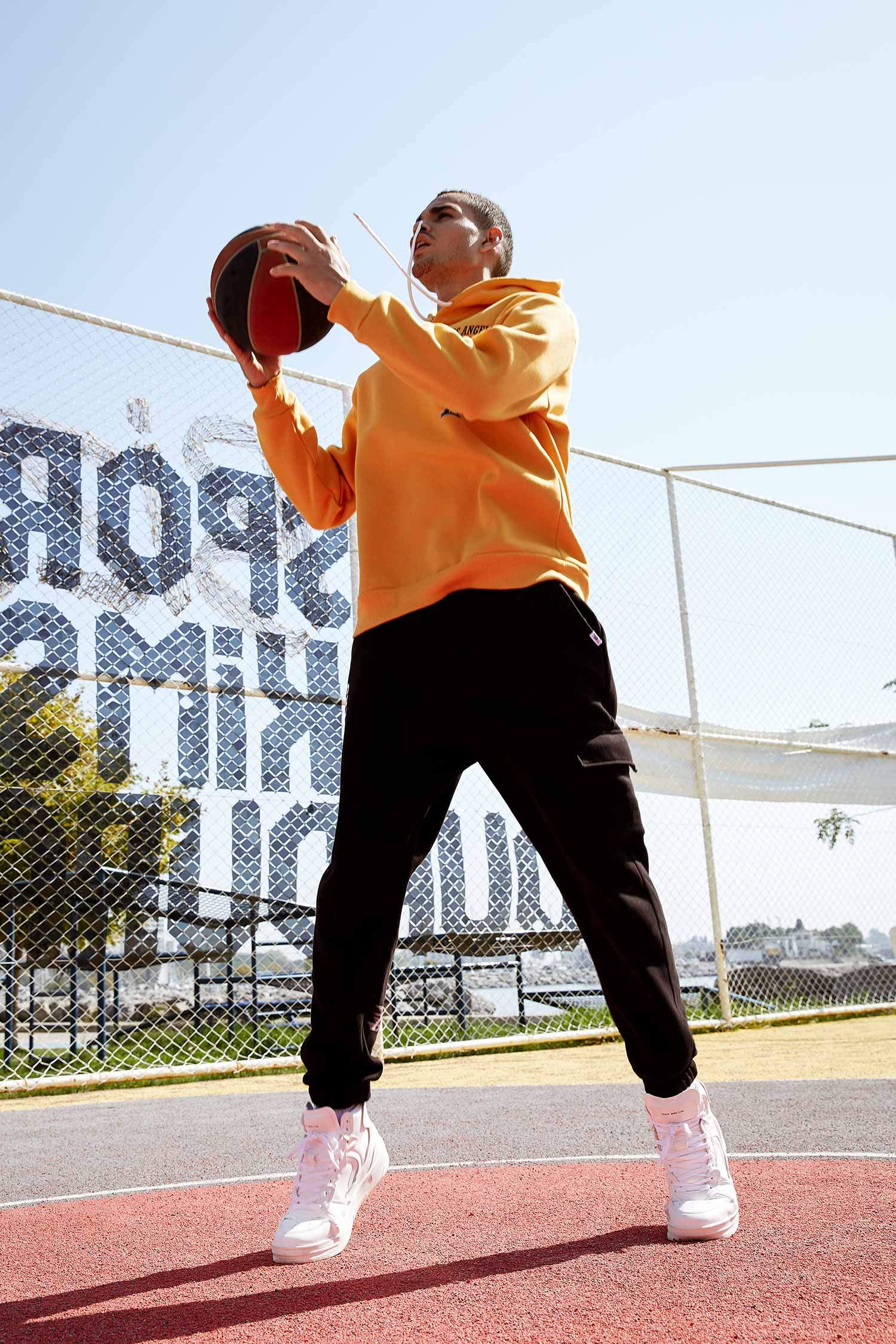 NBA Lisanslı Regular Fit Los Angeles Lakers Baskılı Pamuklu Jogger Eşofman Altı