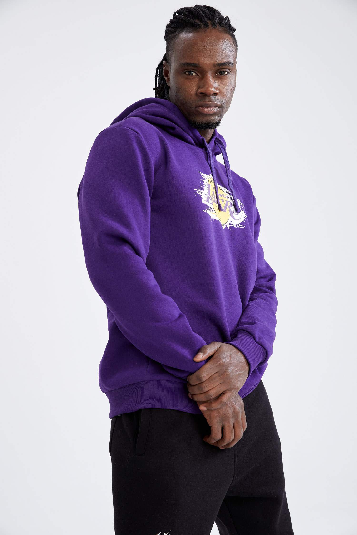 NBA Los Angeles Lakers Lisanslı Regular Fit Kapüşonlu Sweatshirt