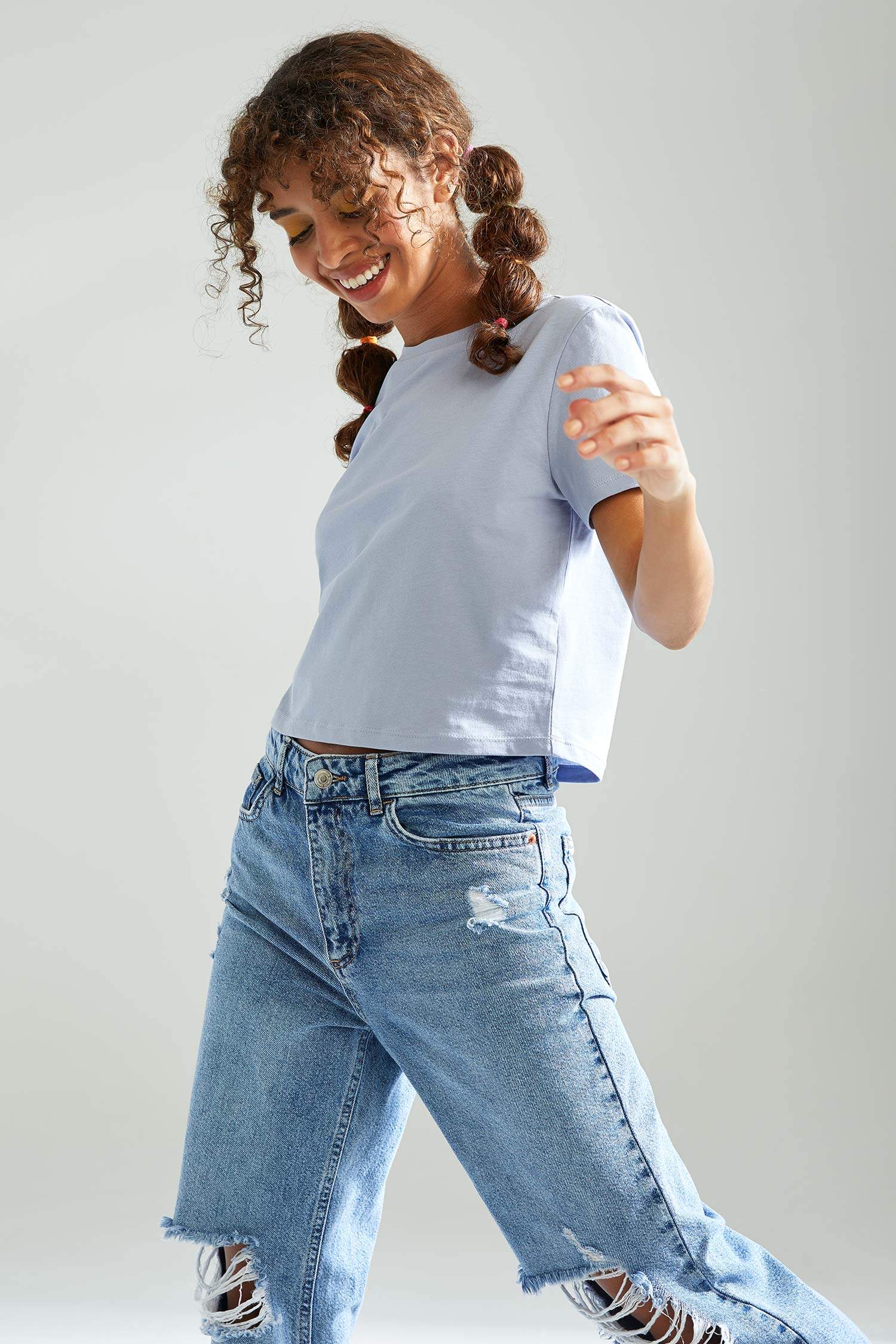 Regular Fit Crop Kısa Kollu 2'li Tişört