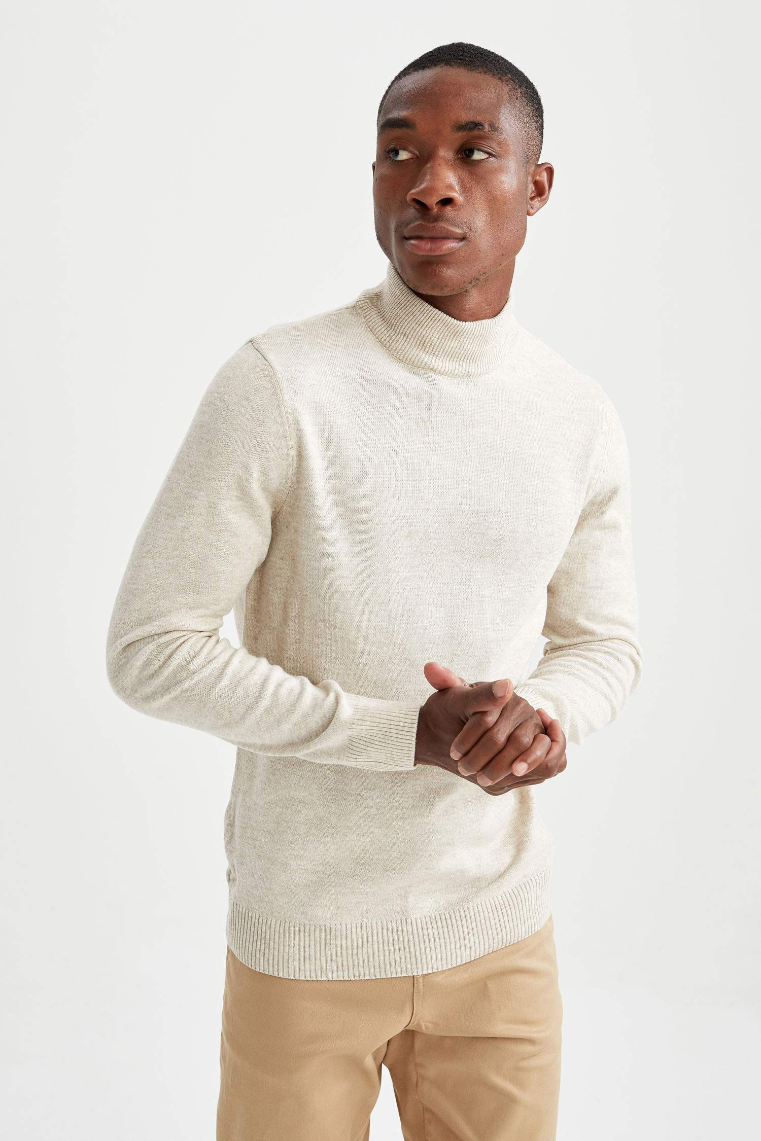 Slim Fit Balıkçı Yaka 2'li Kazak