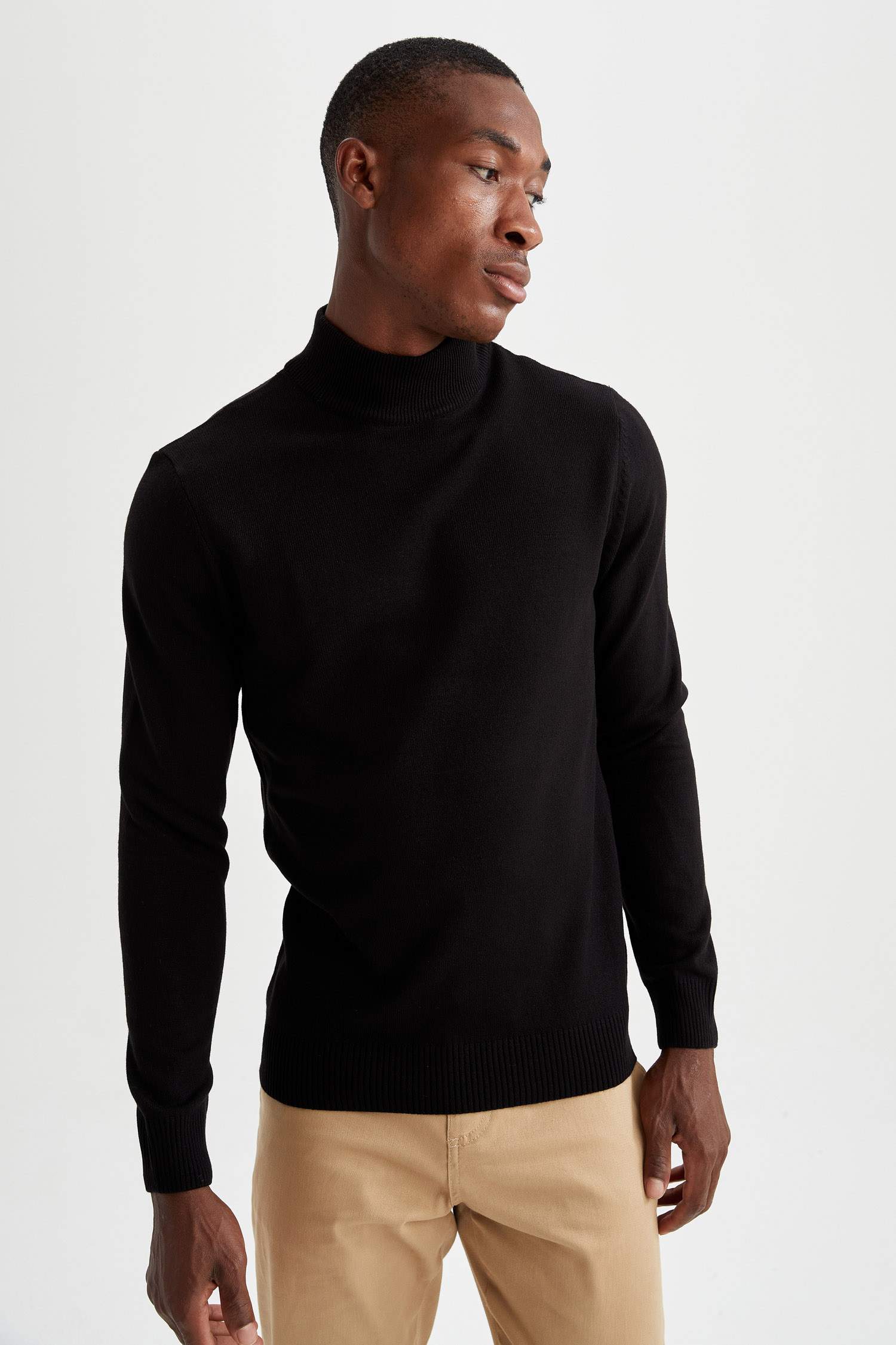 Slim Fit Balıkçı Yaka 2'li Kazak