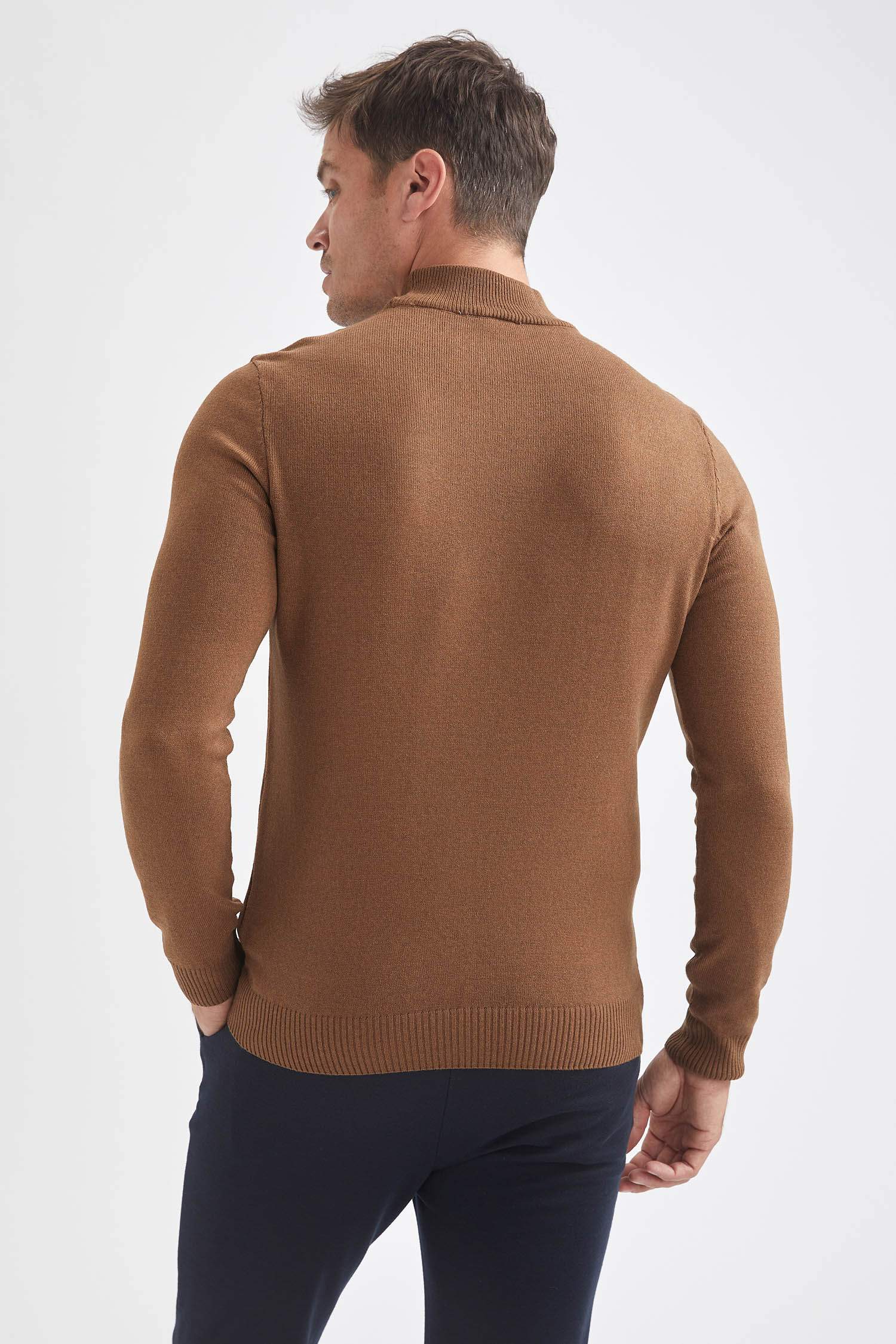 Slim Fit Balıkçı Yaka 2'li Kazak