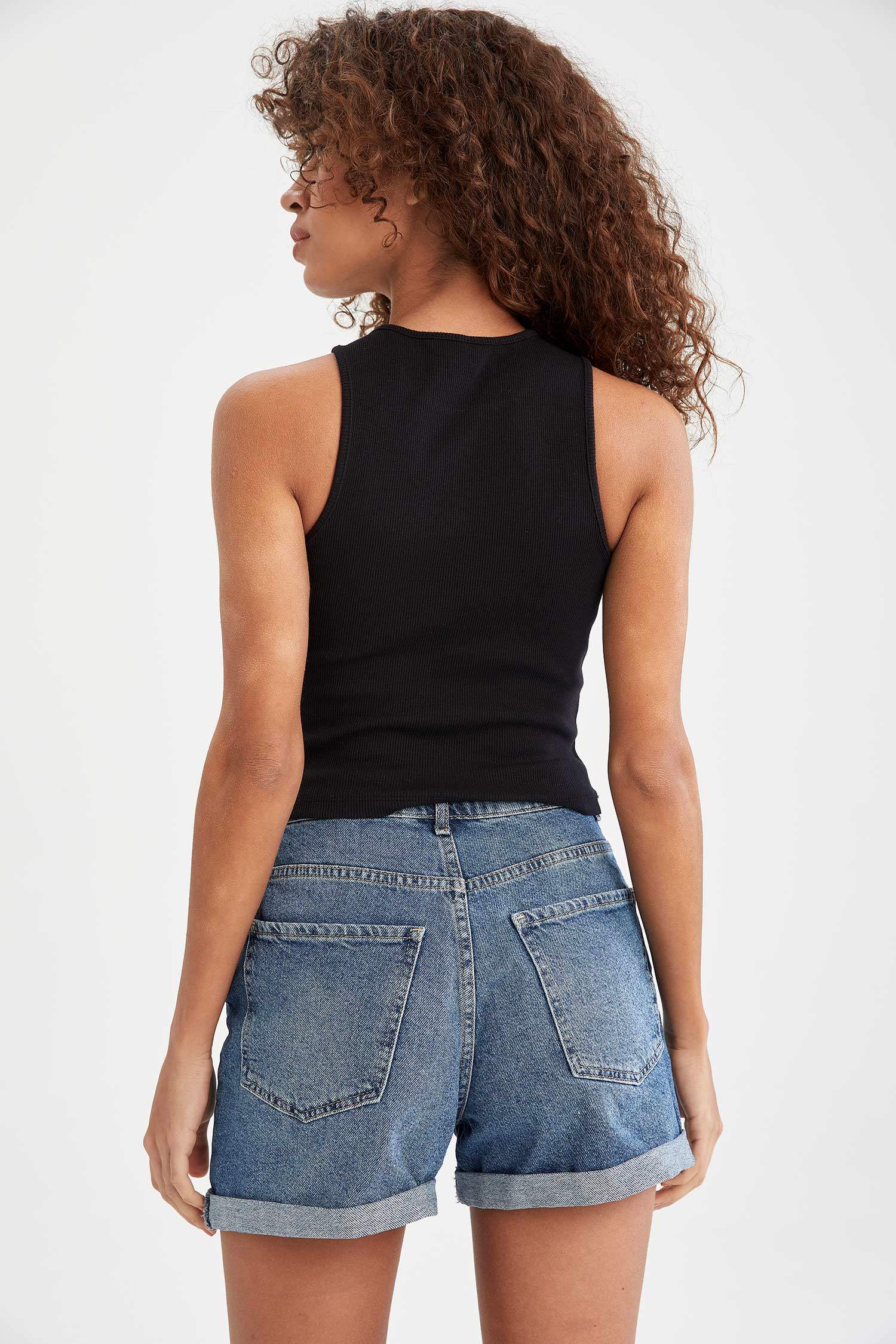 Halter Yaka Regular Fit 2'li Crop Top