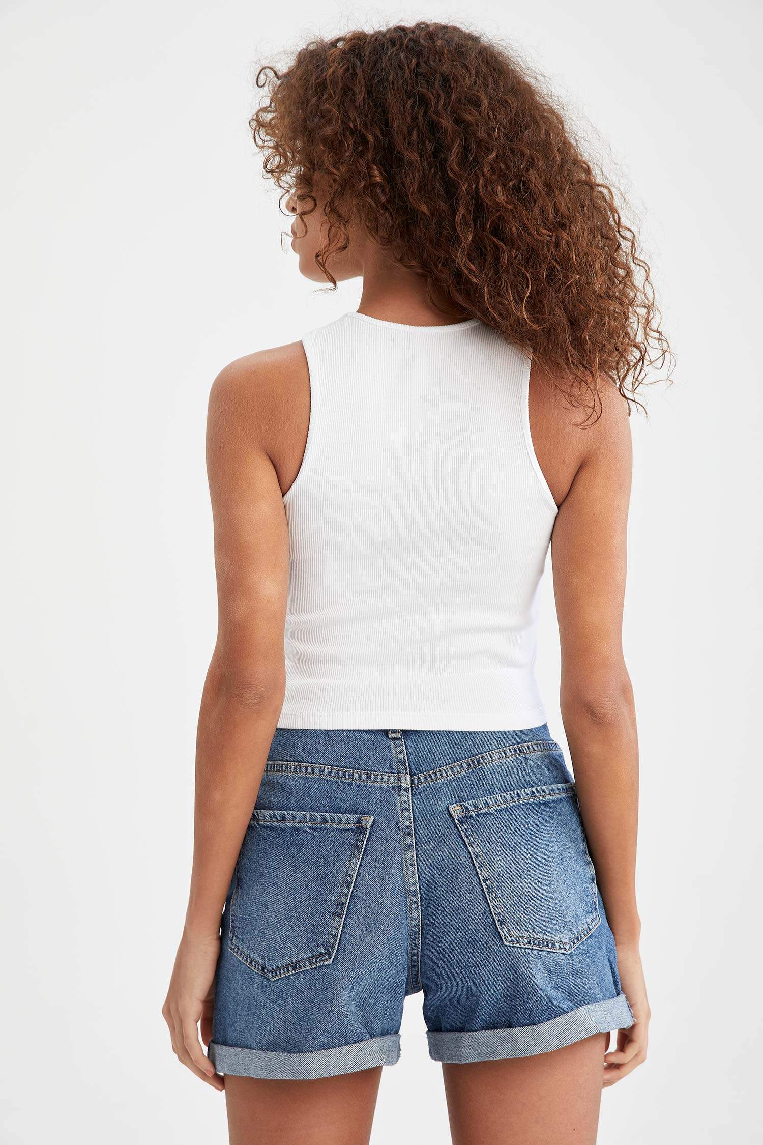 Halter Yaka Regular Fit 2'li Crop Top