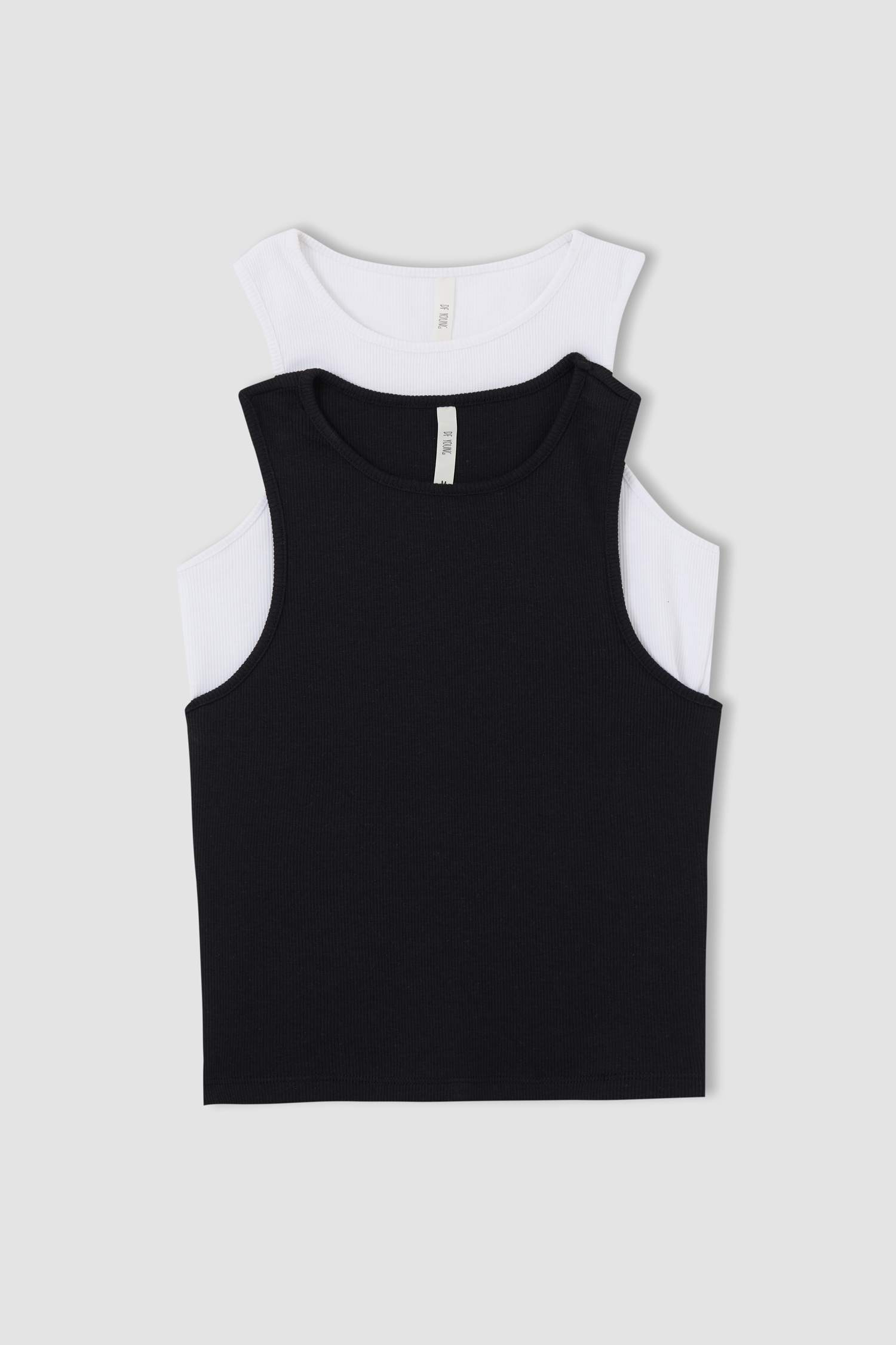 Halter Yaka Regular Fit 2'li Crop Top