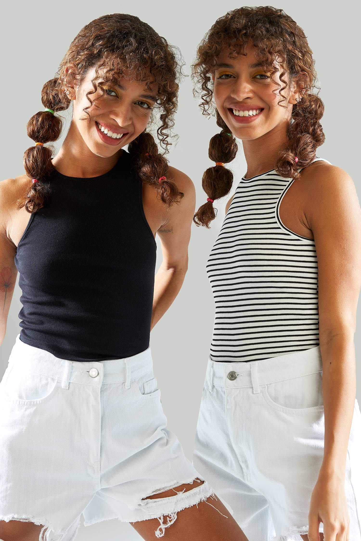 Halter Yaka Pamuklu 2'li Crop Top