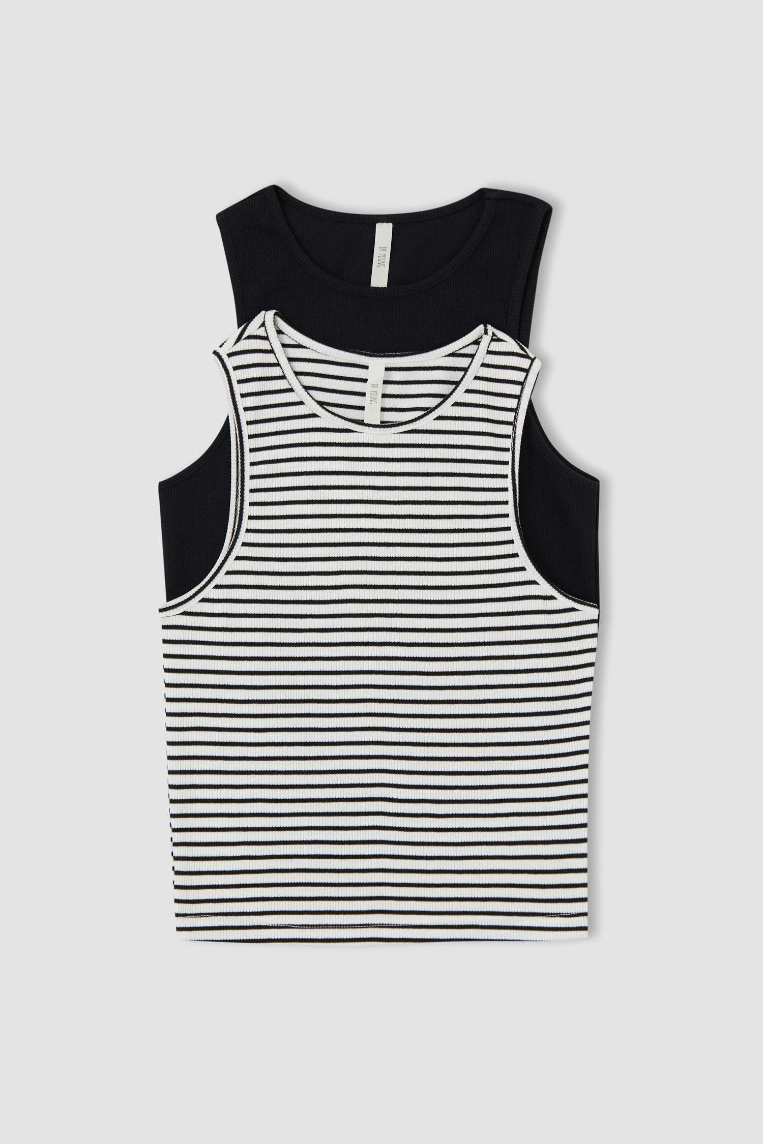 Halter Yaka Pamuklu 2'li Crop Top