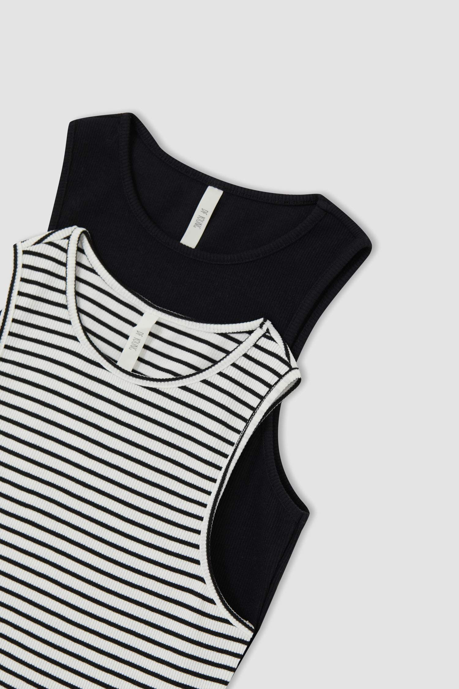 Halter Yaka Pamuklu 2'li Crop Top