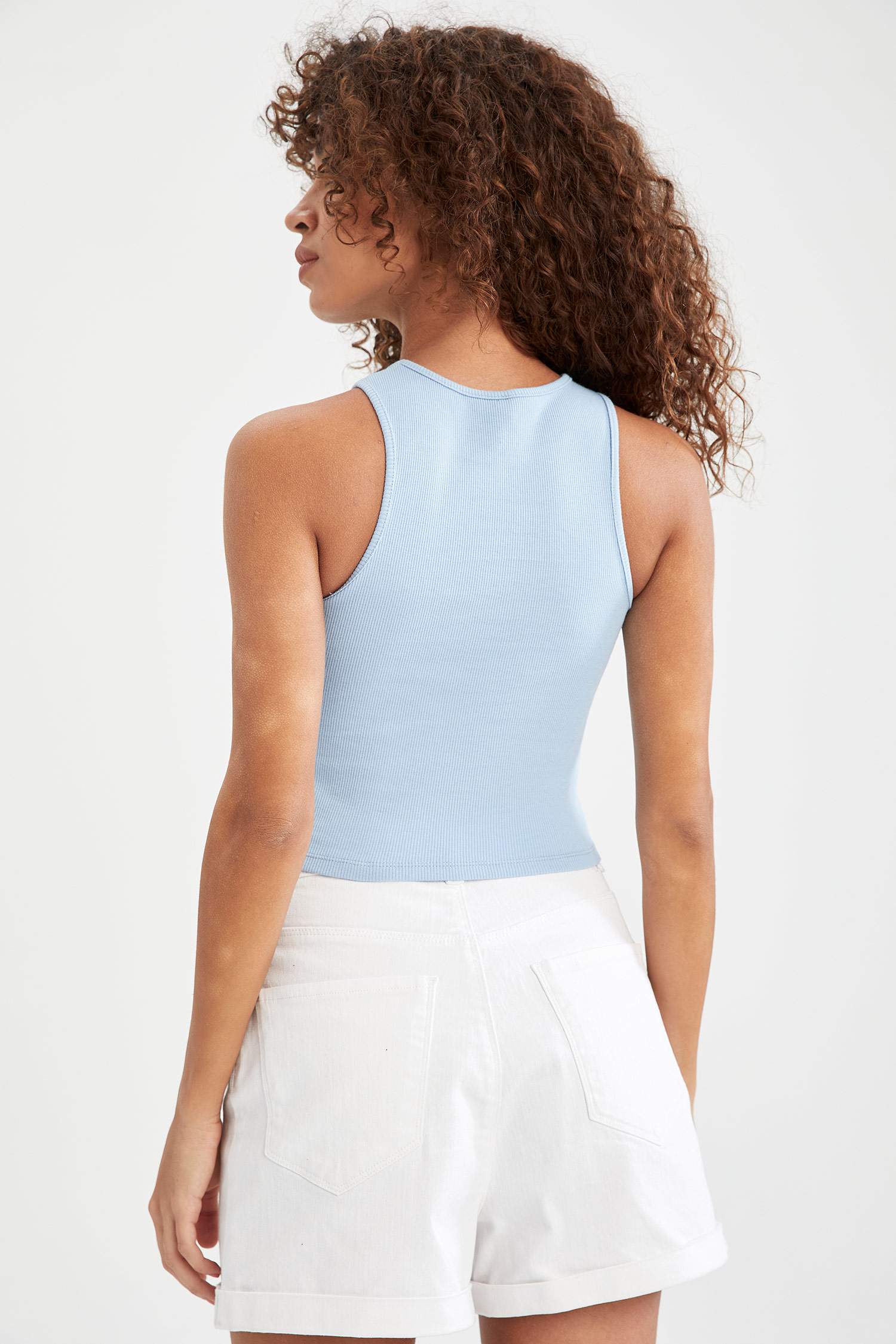 Basic İp Askılı Halter Yaka Crop 2'li Atlet