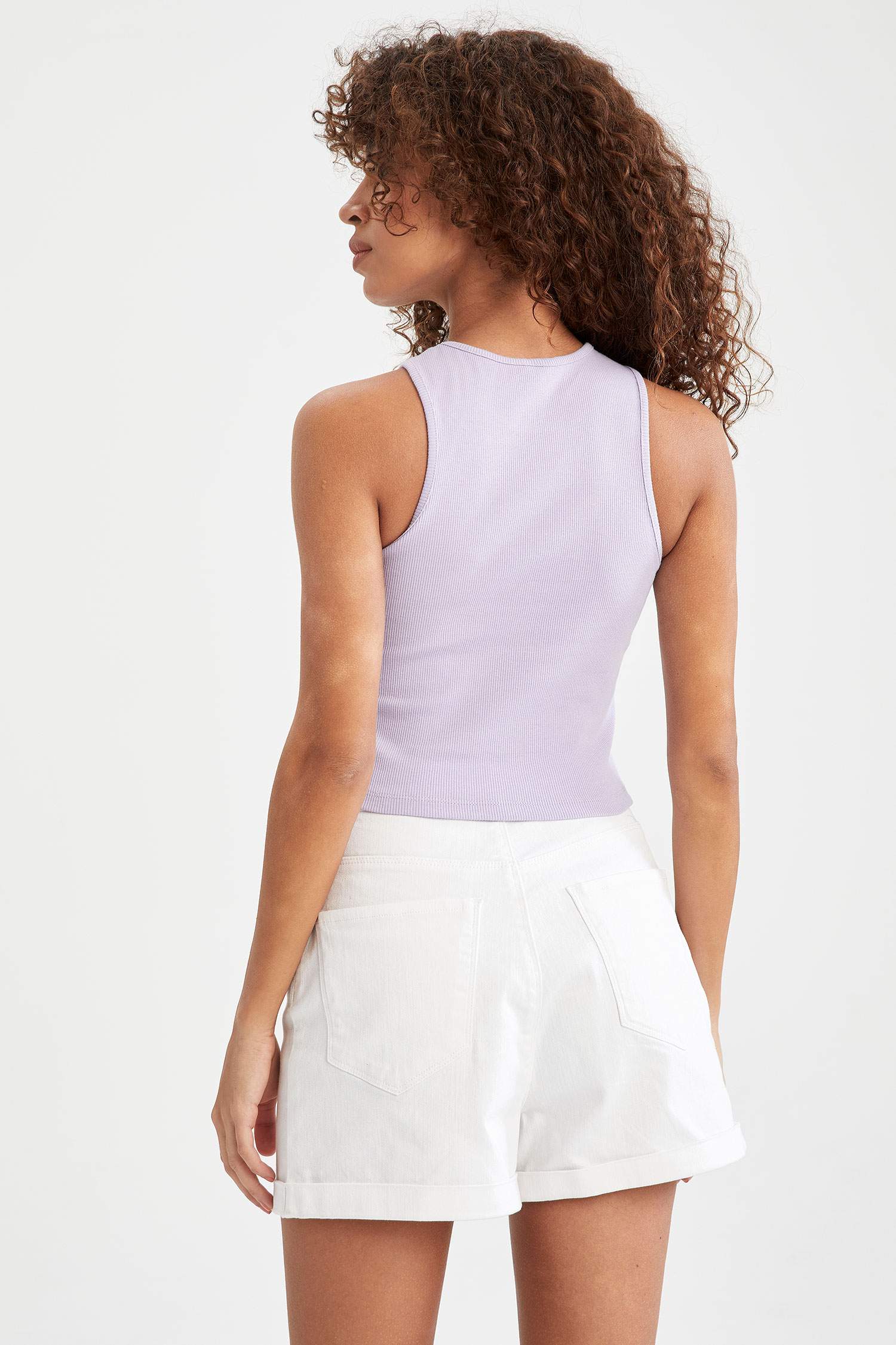 Basic İp Askılı Halter Yaka Crop 2'li Atlet