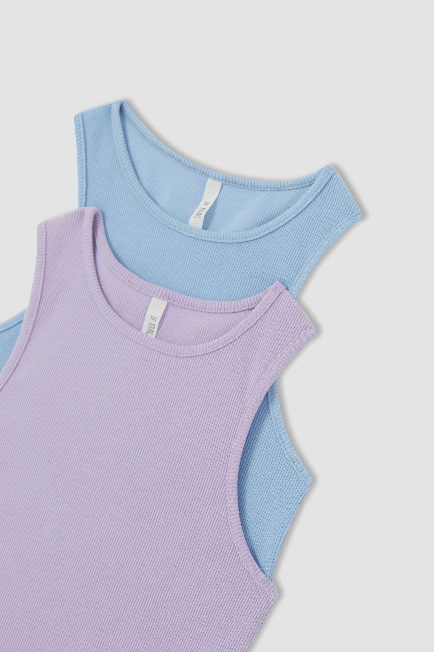 Basic İp Askılı Halter Yaka Crop 2'li Atlet