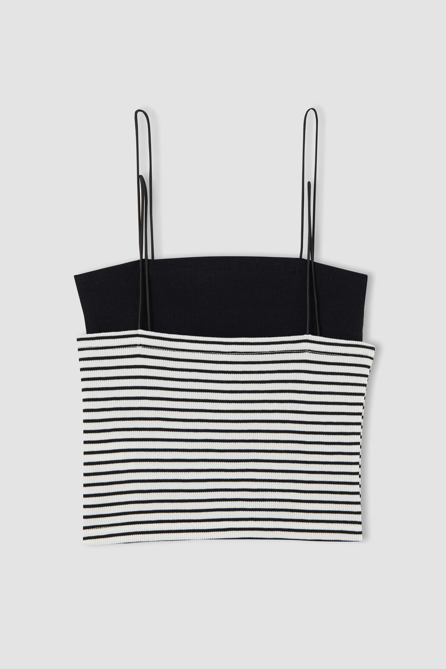 İp Askılı 2'li Pamuklu Crop Top