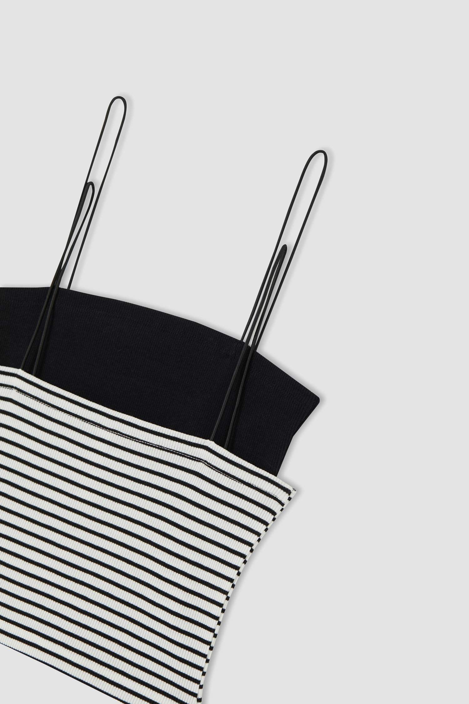 İp Askılı 2'li Pamuklu Crop Top