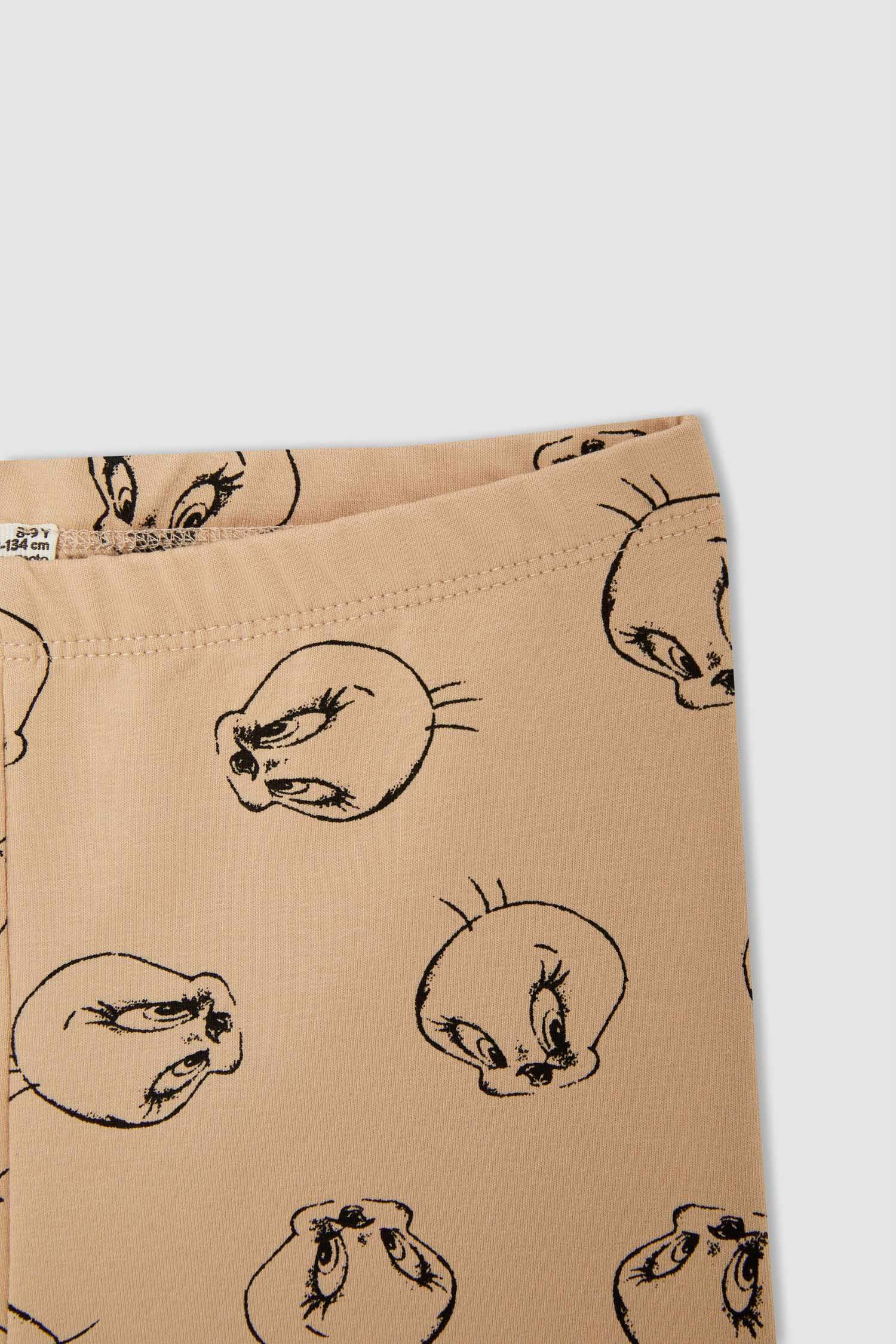 Kız Çocuk Looney Tunes Lisanslı Slim Fit Tekli Tayt