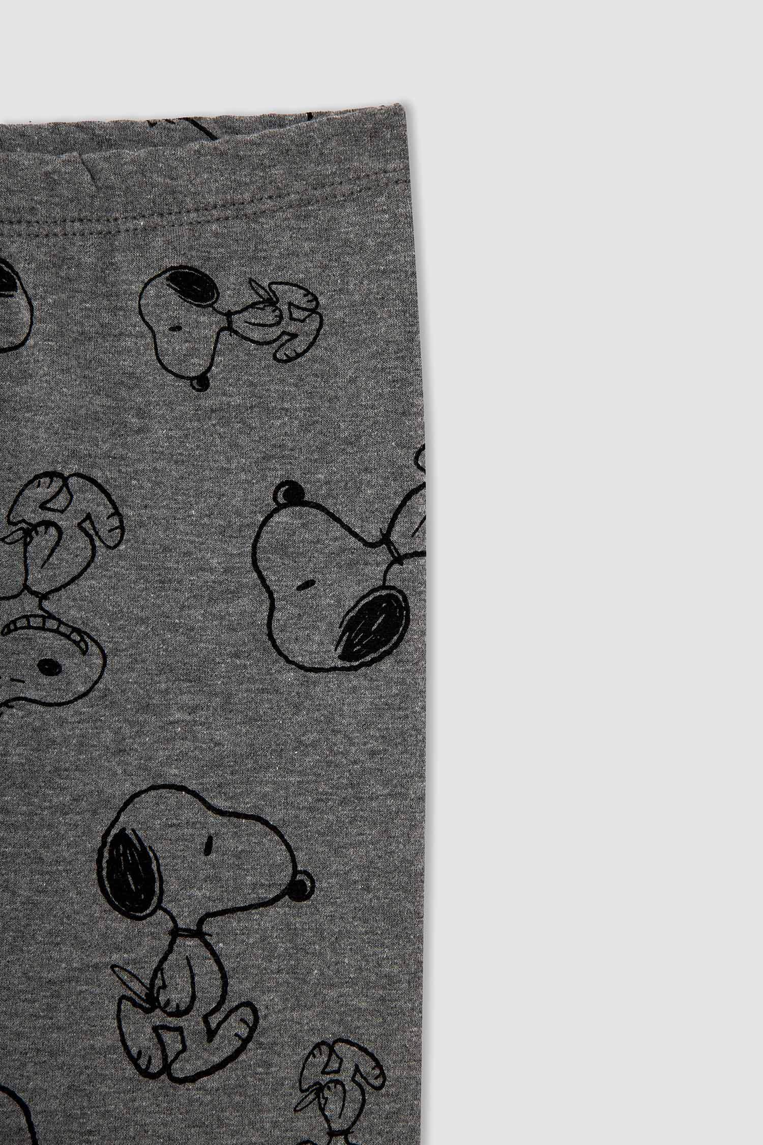 Kız Çocuk Snoopy Lisanslı Slim Fit Uzun Tayt