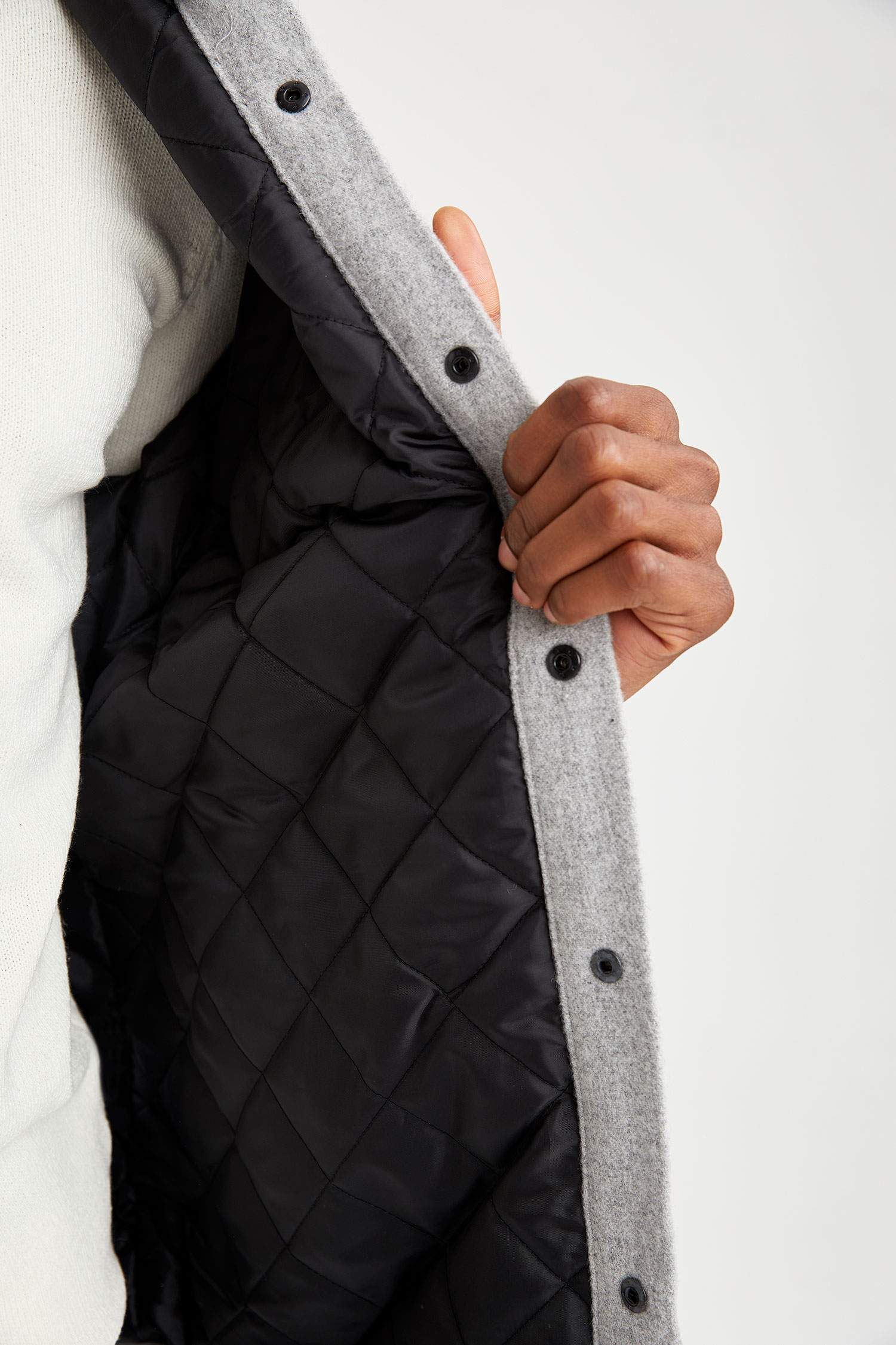 Regular Fit Polo Yaka Kaşe Gömlek Ceket