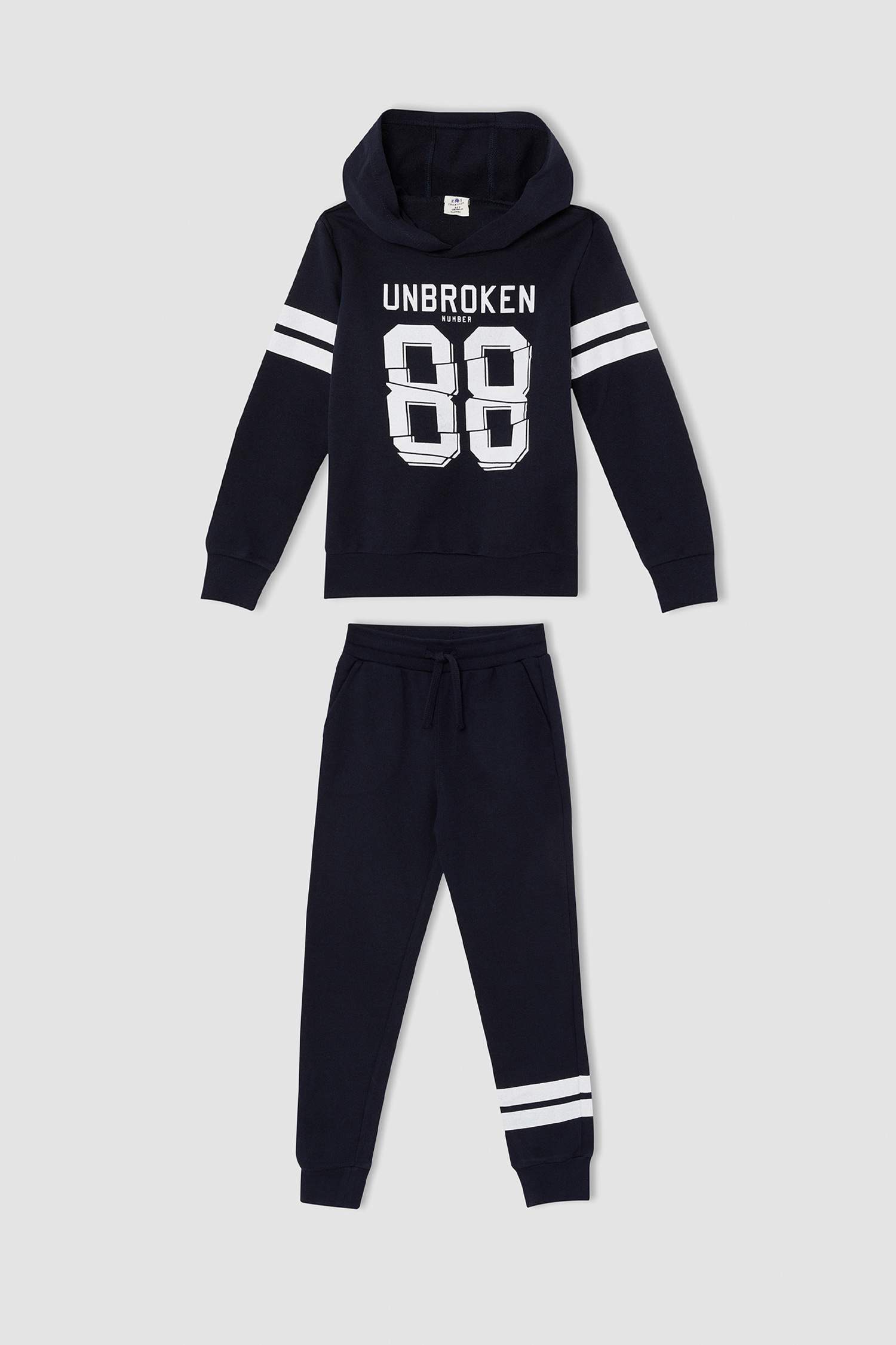 Erkek Çocuk Slogan Baskılı Sweatshirt ve Jogger Eşofman Alt Takımı