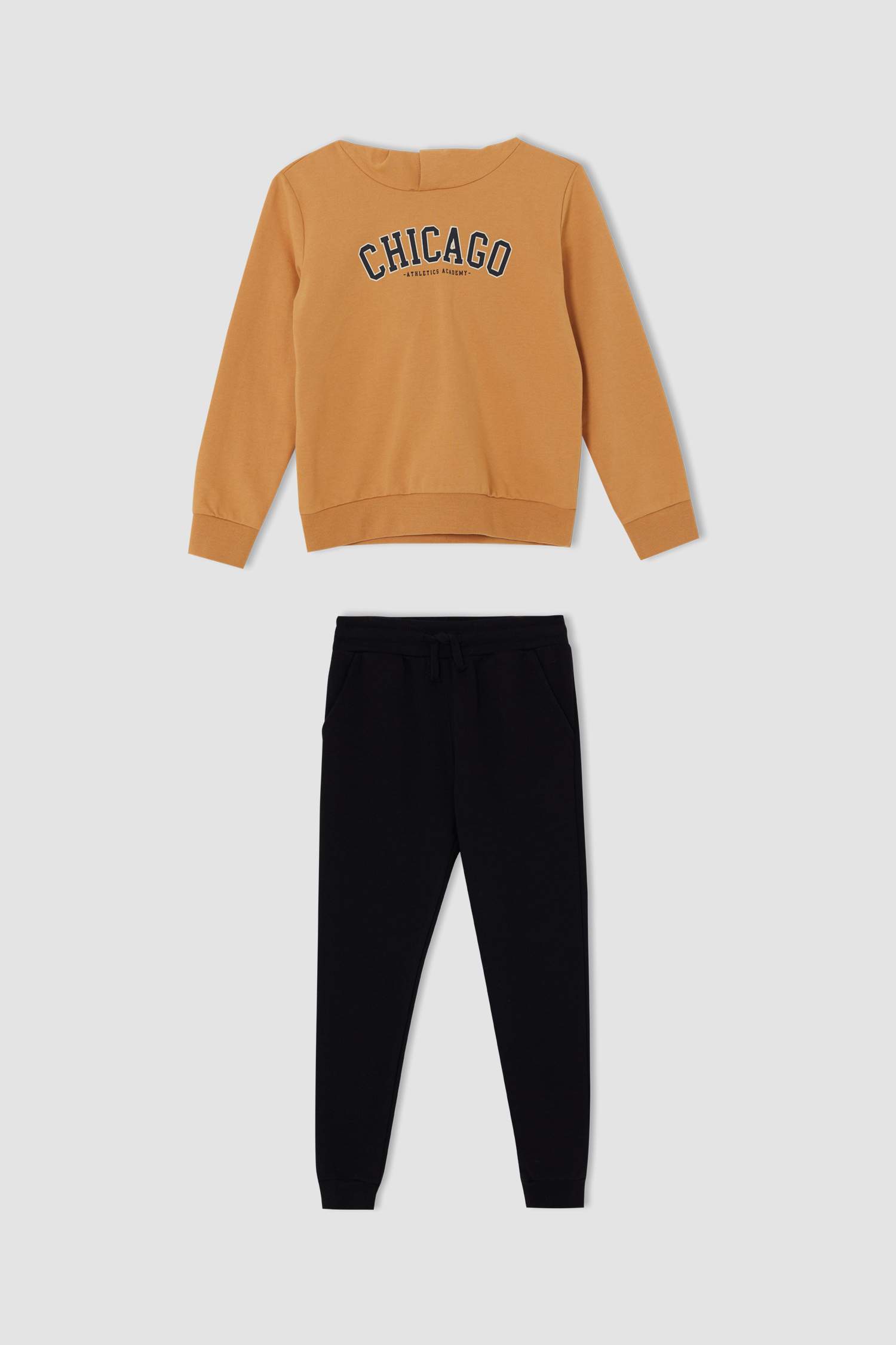 Erkek Çocuk Slogan Baskılı Sweatshirt ve Jogger Eşofman Alt Takımı