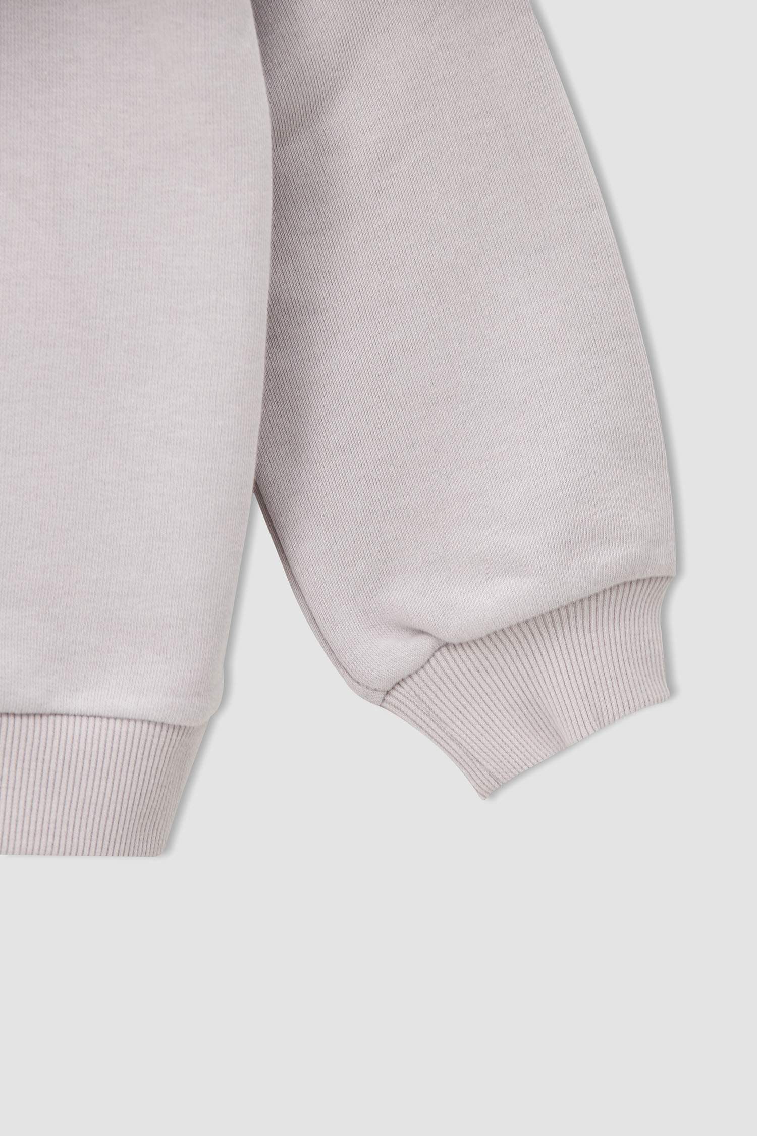 Kız Çocuk Baskılı Kapüşonlu Sweatshirt ve Jogger Eşofman Alt Takımı