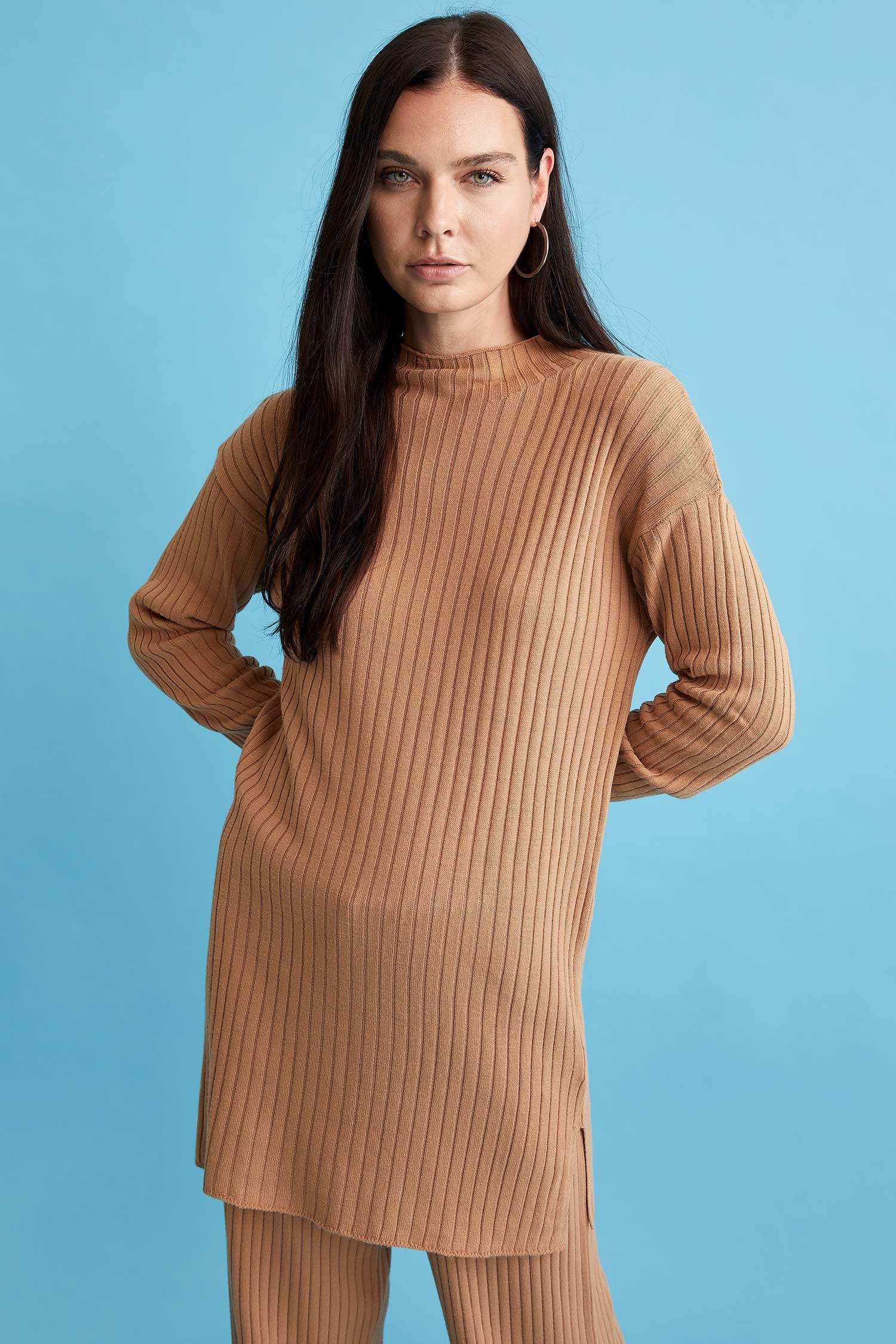 Regular Fit Balıkçı Yaka Triko Tunik