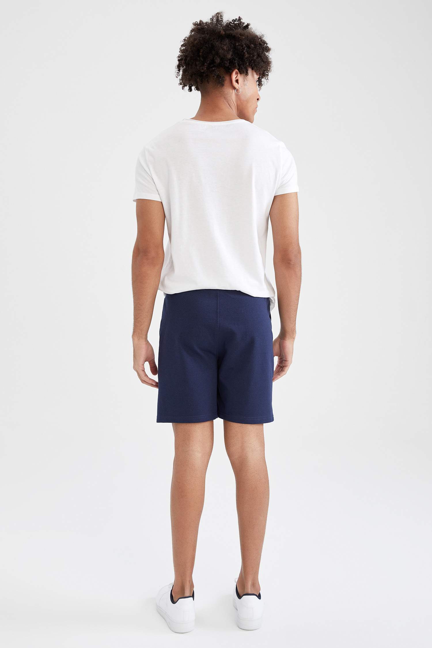 Slim Fit Beli Bağcıklı Baskılı 2'li Şort