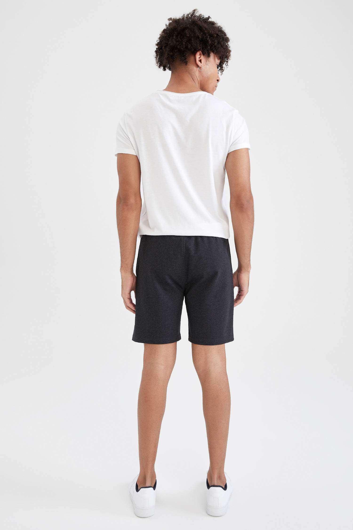 Slim Fit Beli Bağcıklı Baskılı 2'li Şort