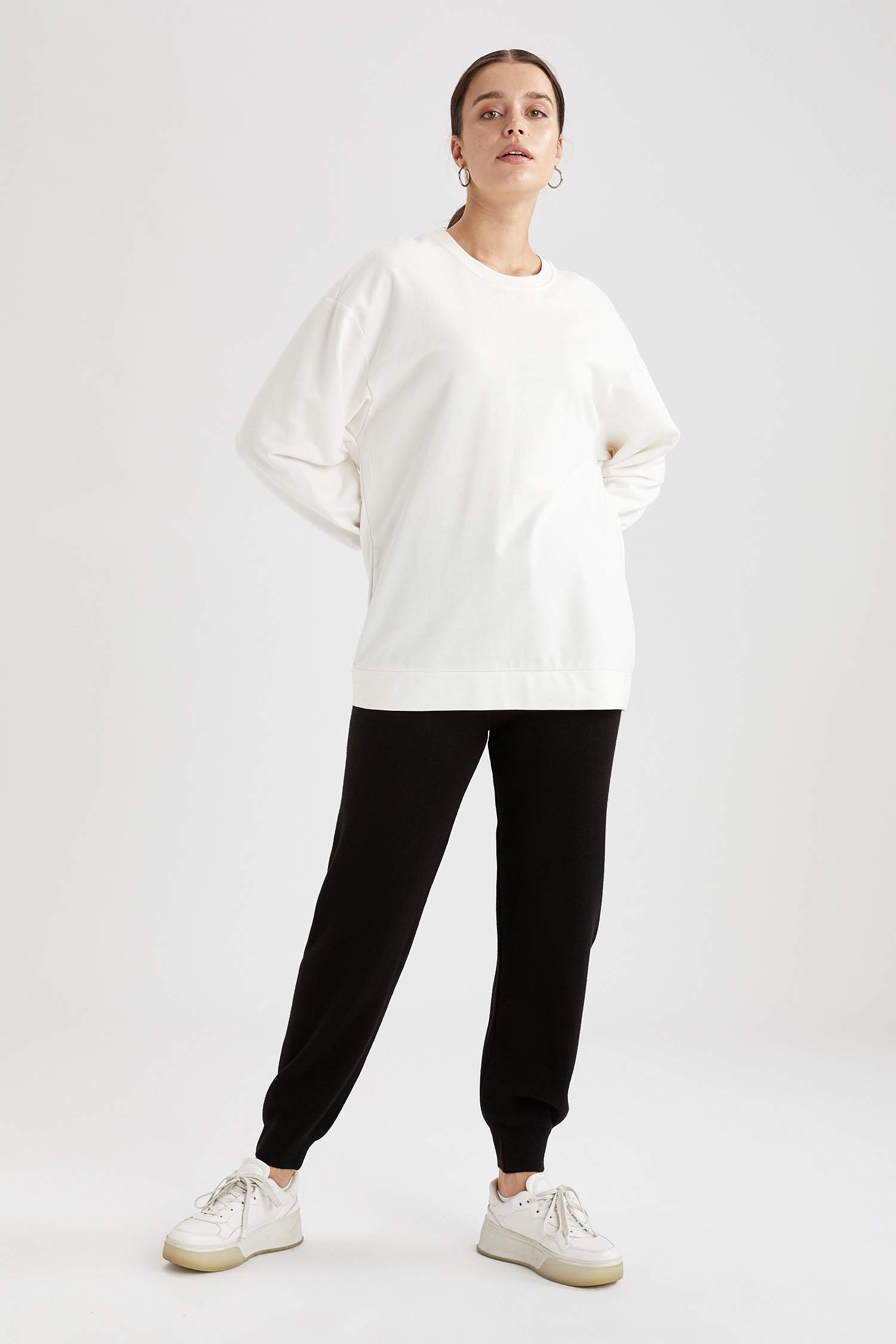 Beli Bağcıklı Relax Fit Triko Jogger Pantolon