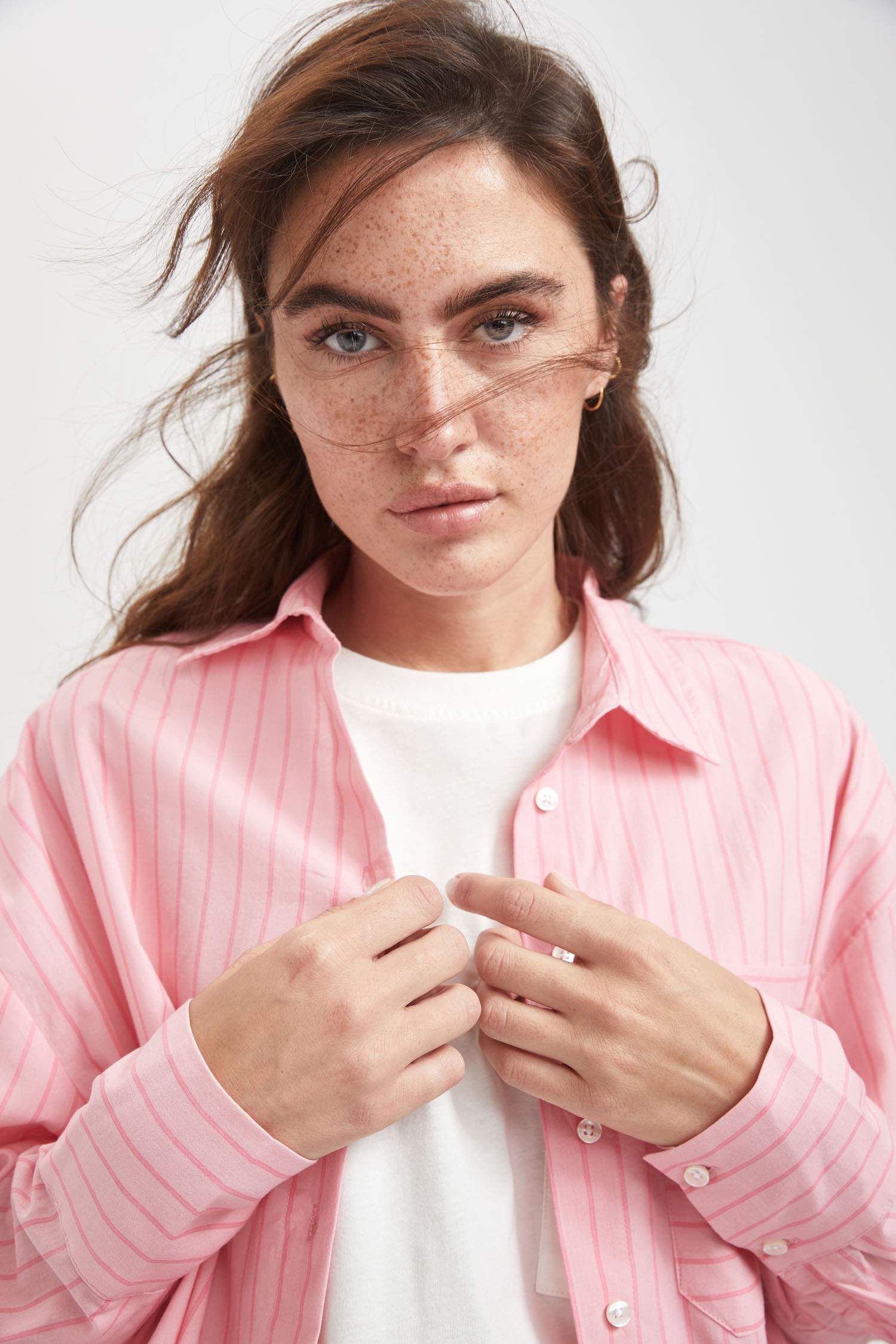 Çizgili Relax Fit Poplin Gömlek Tunik