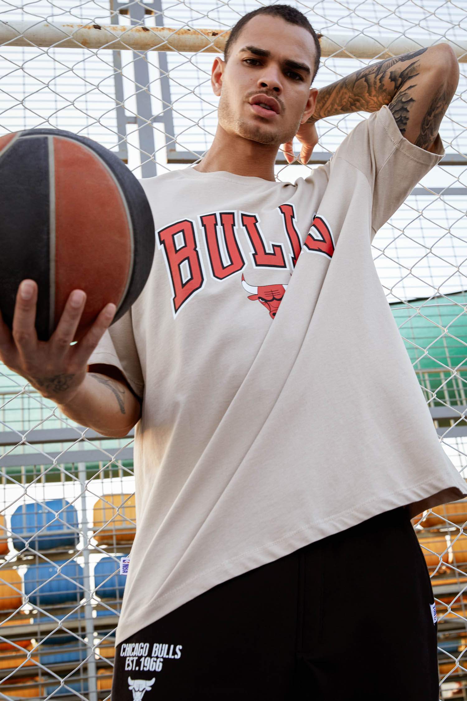 NBA Chicago Bulls Lisanslı Oversize Fit Bisiklet Yaka Kısa Kollu Tişört