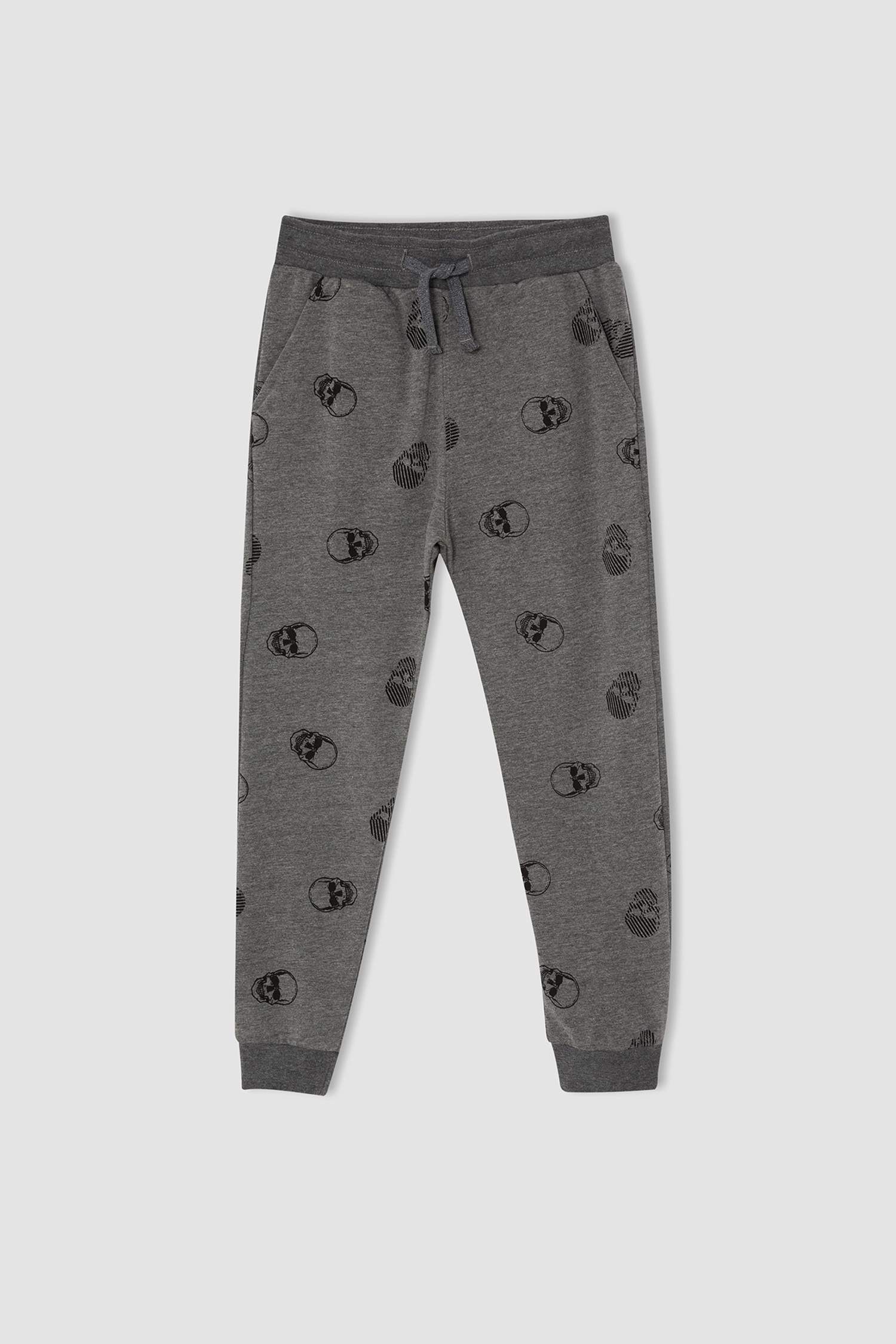 Erkek Çocuk Kuru Kafa Baskılı Sweatshirt ve Jogger Eşofman Alt Takımı